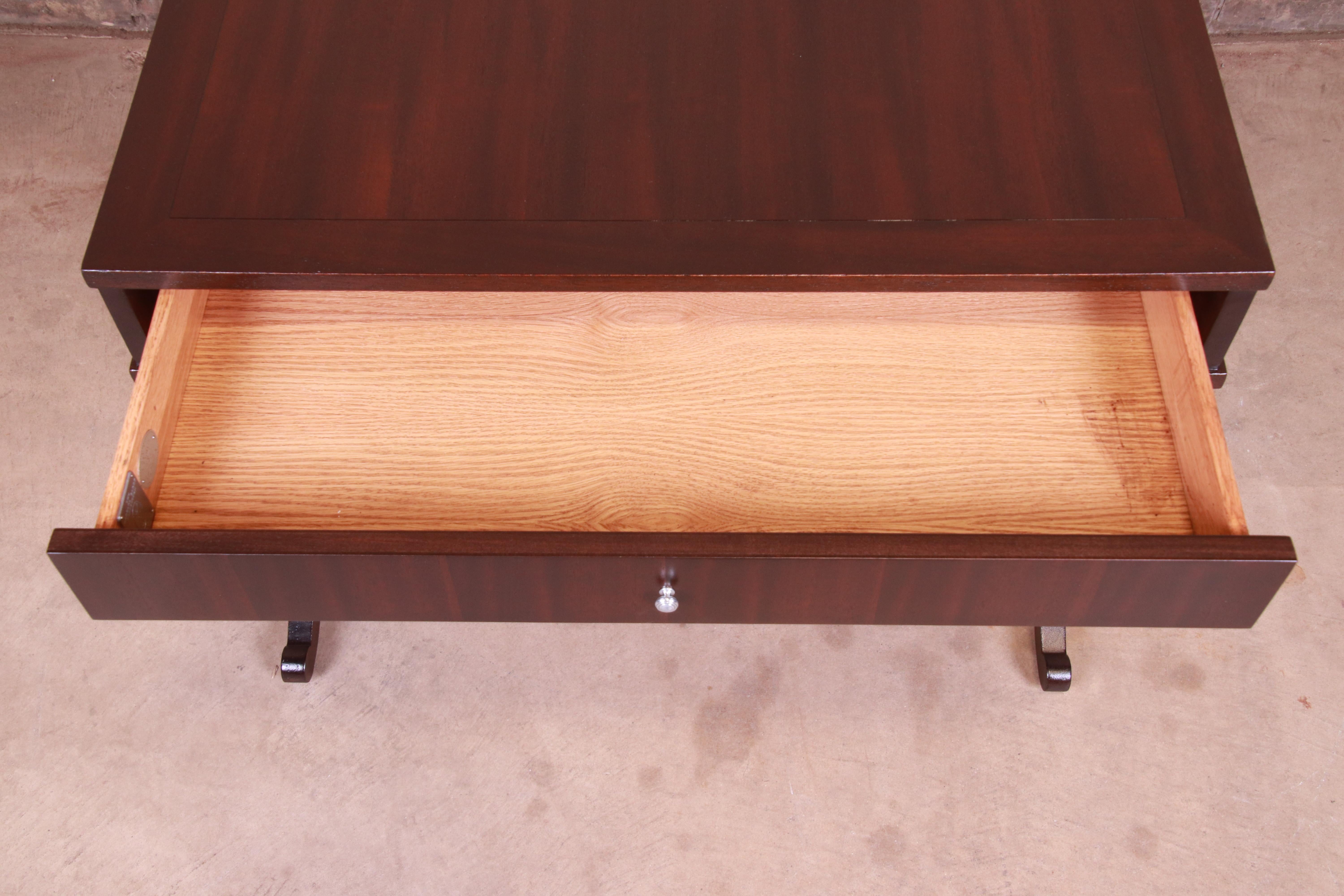Barbara Barry for Baker Mahogany Writing Desk or Console, Newly Refinished For Sale 2