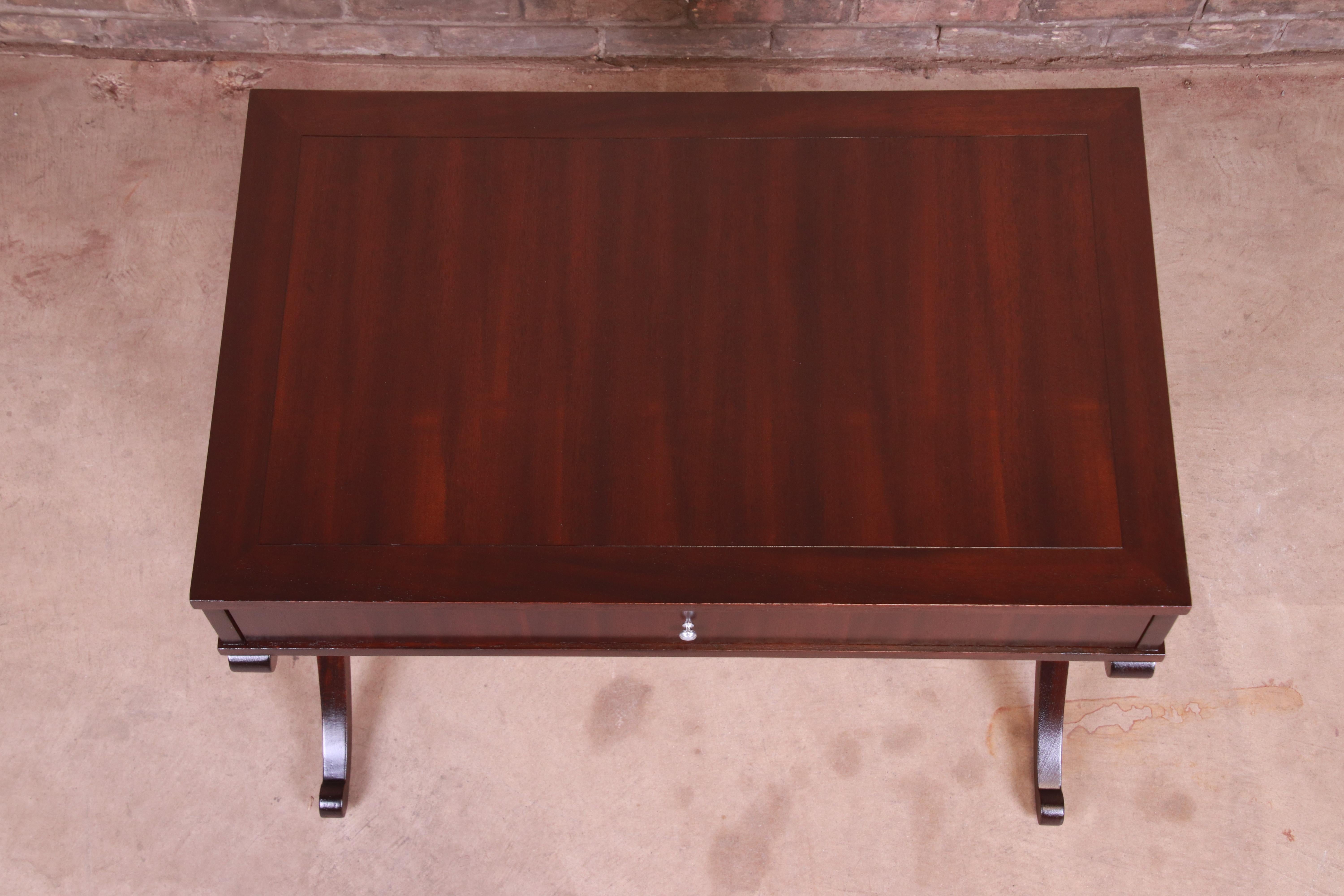 Barbara Barry for Baker Mahogany Writing Desk or Console, Newly Refinished For Sale 3