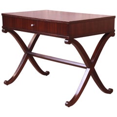 Retro Barbara Barry for Baker Mahogany Writing Desk or Console, Newly Refinished