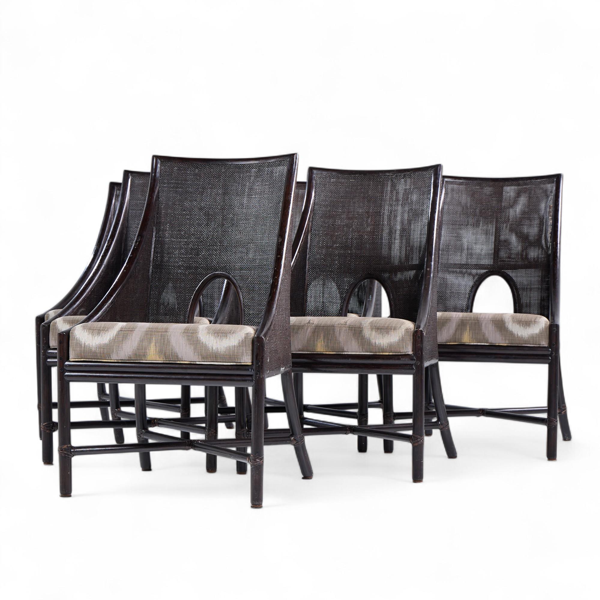 Modern Barbara Barry for Baker McGuire Tobacco Cane Dining Chairs - Set of 6 For Sale