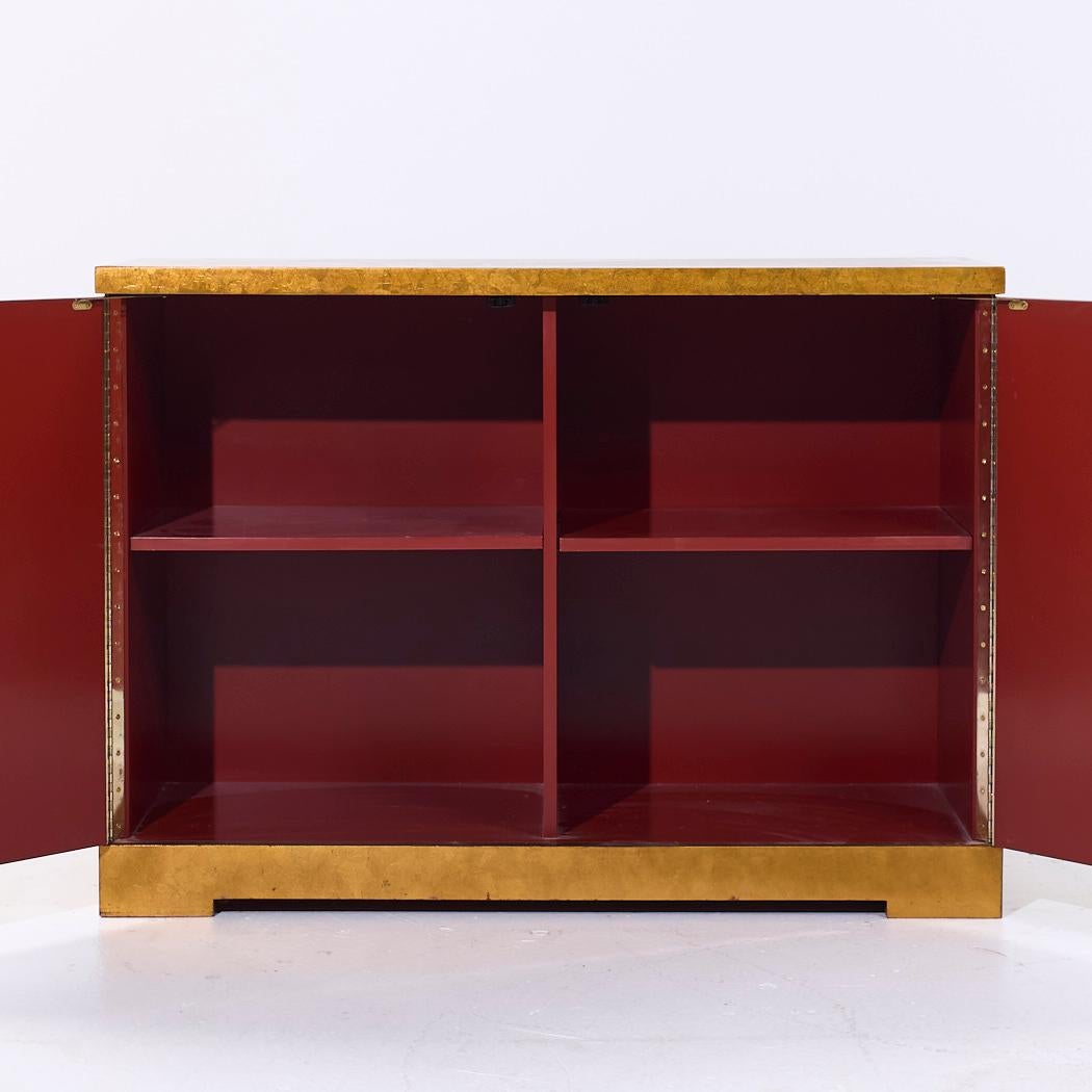 Foglia d’oro Barbara Barry per Baker Credenza di metà secolo in foglia d'oro diamantata in vendita