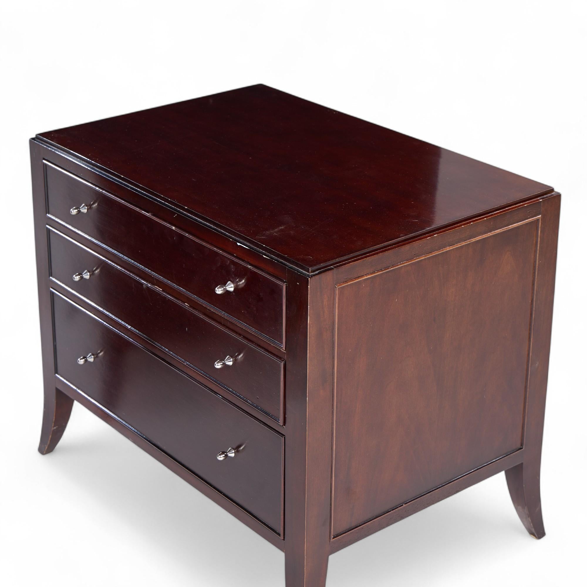 Barbara Barry for Baker Mahogany Commode Nightstand End Table - Pair For Sale 7