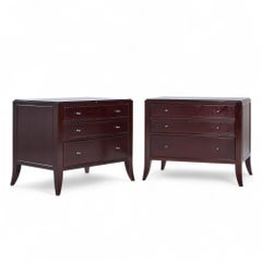 Barbara Barry for Baker Mahogany Commode Nightstand End Table - Pair