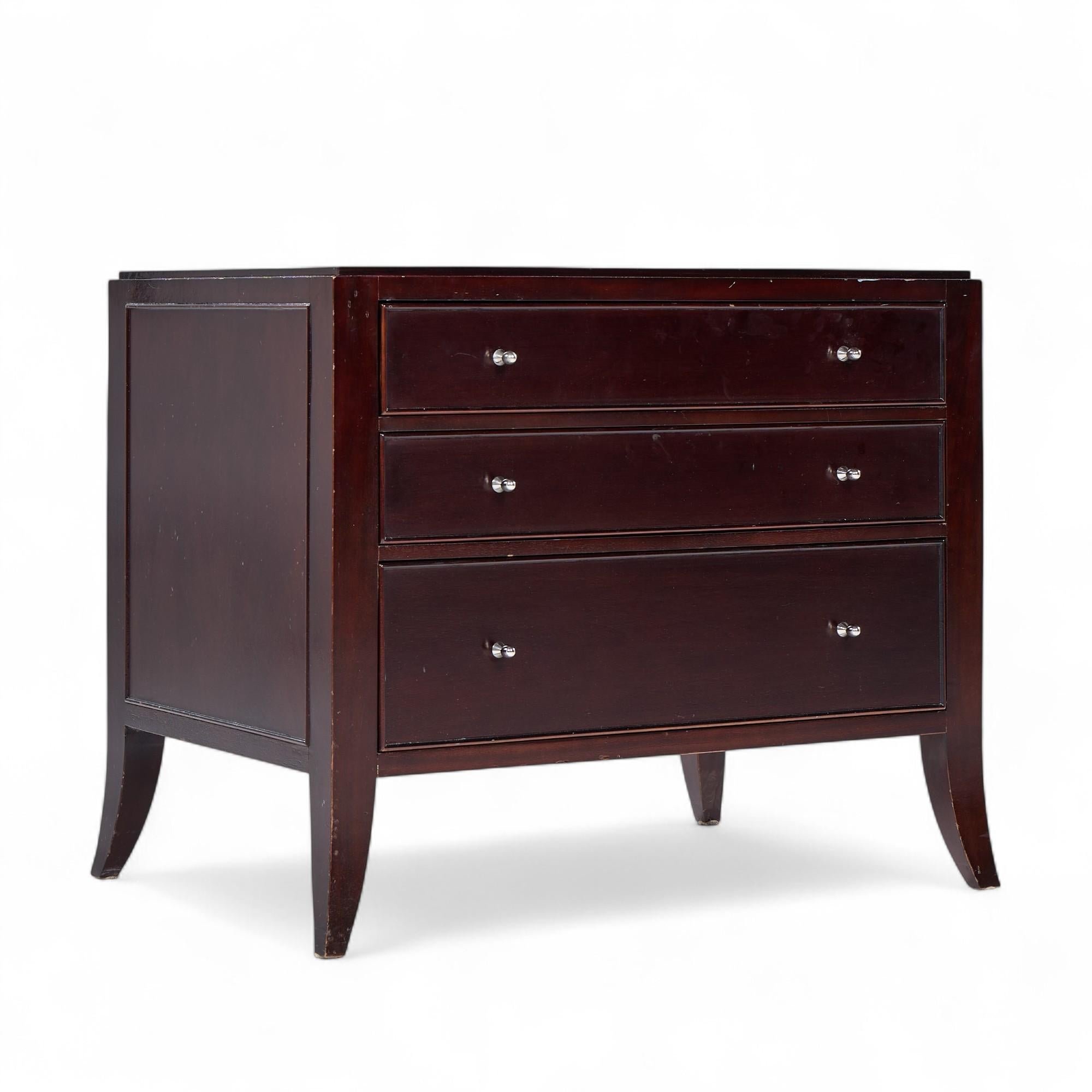 20th Century Barbara Barry for Baker Mahogany Commode Nightstand End Table - Pair For Sale