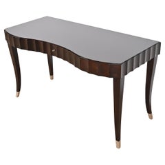 Barbara Barry for Baker Modern Art Deco Mahogany Writing Desk, Newly Refinished