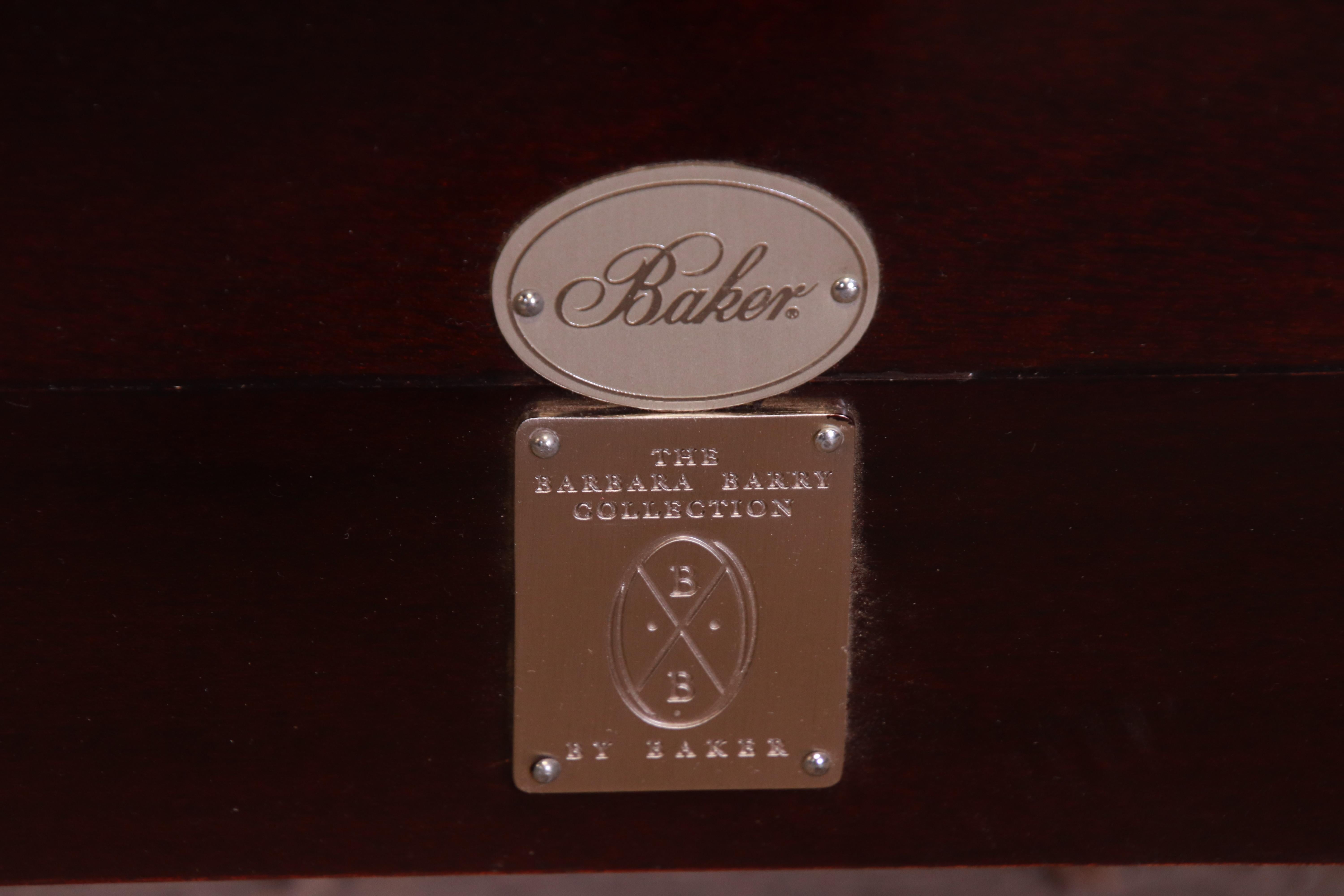Barbara Barry for Baker Modern Mahogany and Suede Queen Bed 2