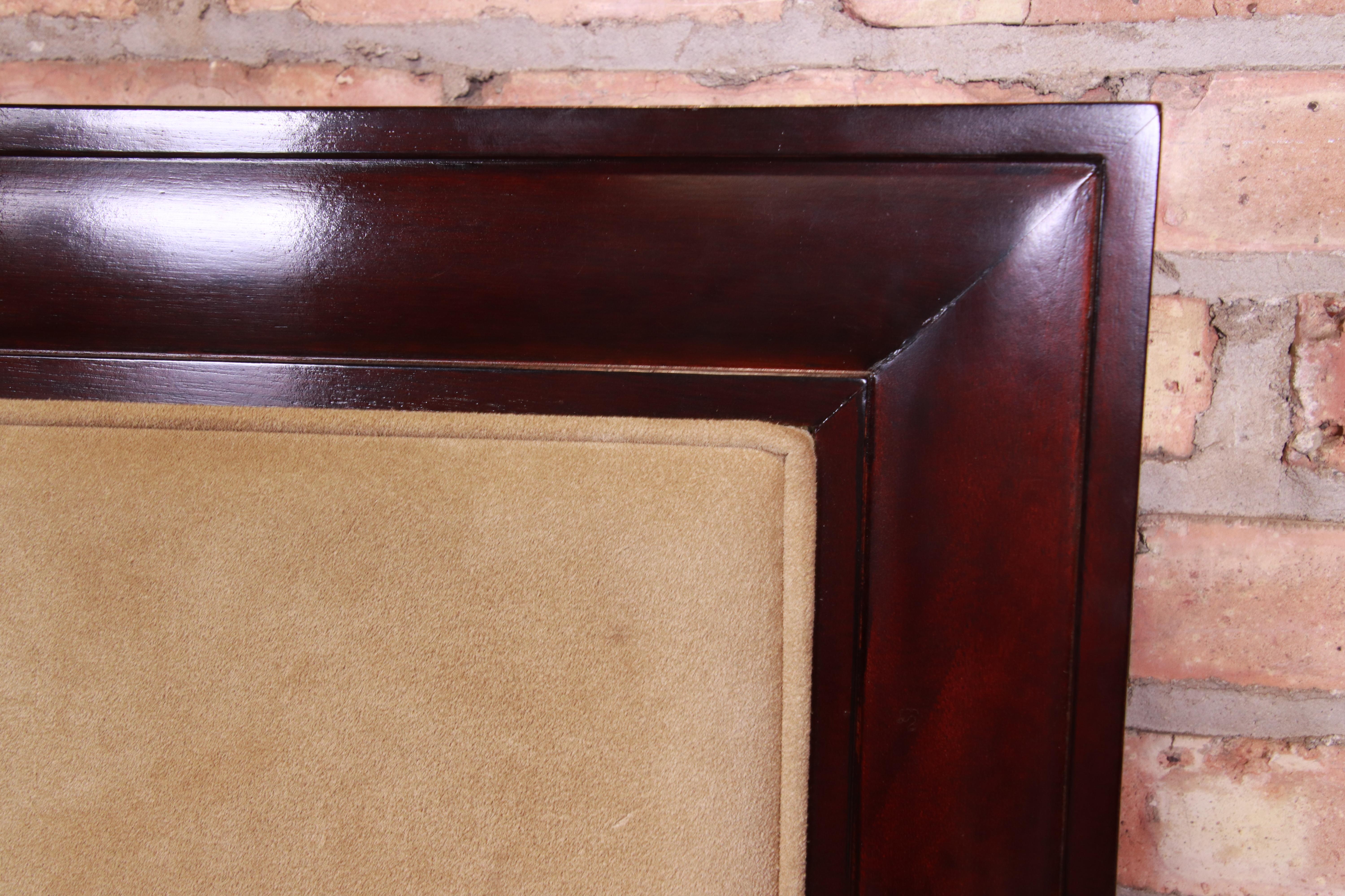 Barbara Barry for Baker Modern Mahogany and Suede Queen Bed 1