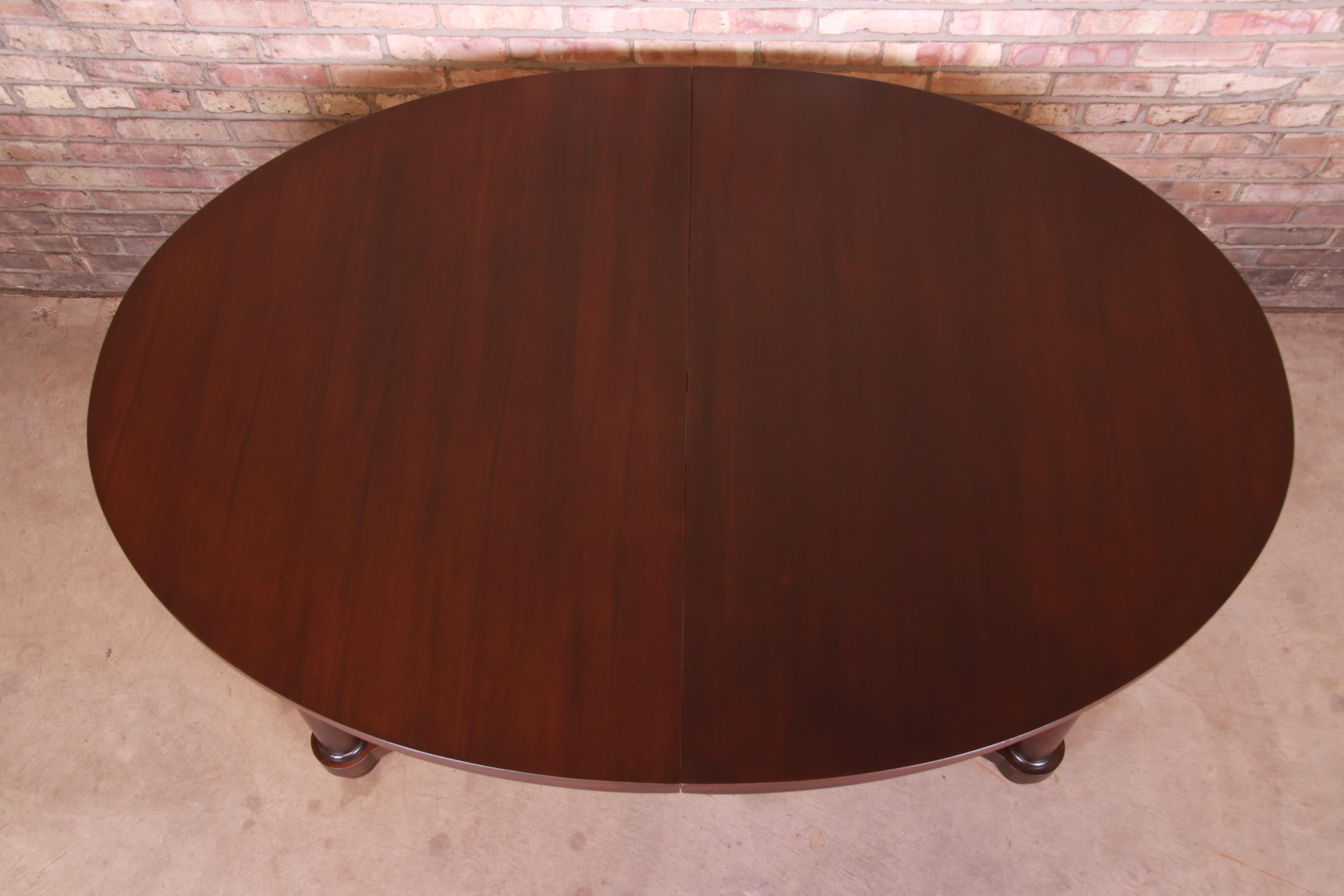 Barbara Barry for Baker Modern Mahogany Extension Dining Table, Newly Refinished 6