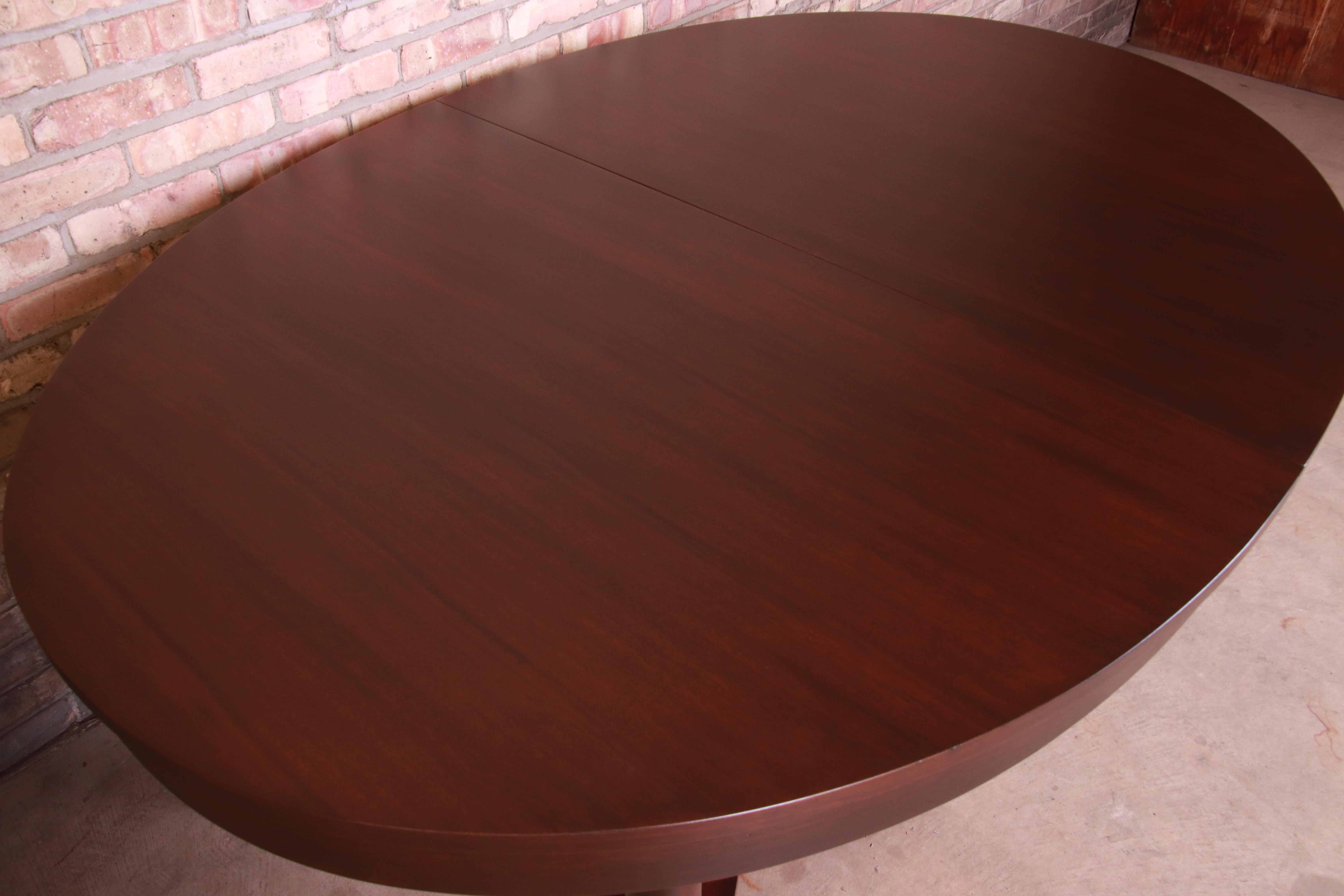 Barbara Barry for Baker Modern Mahogany Extension Dining Table, Newly Refinished 7