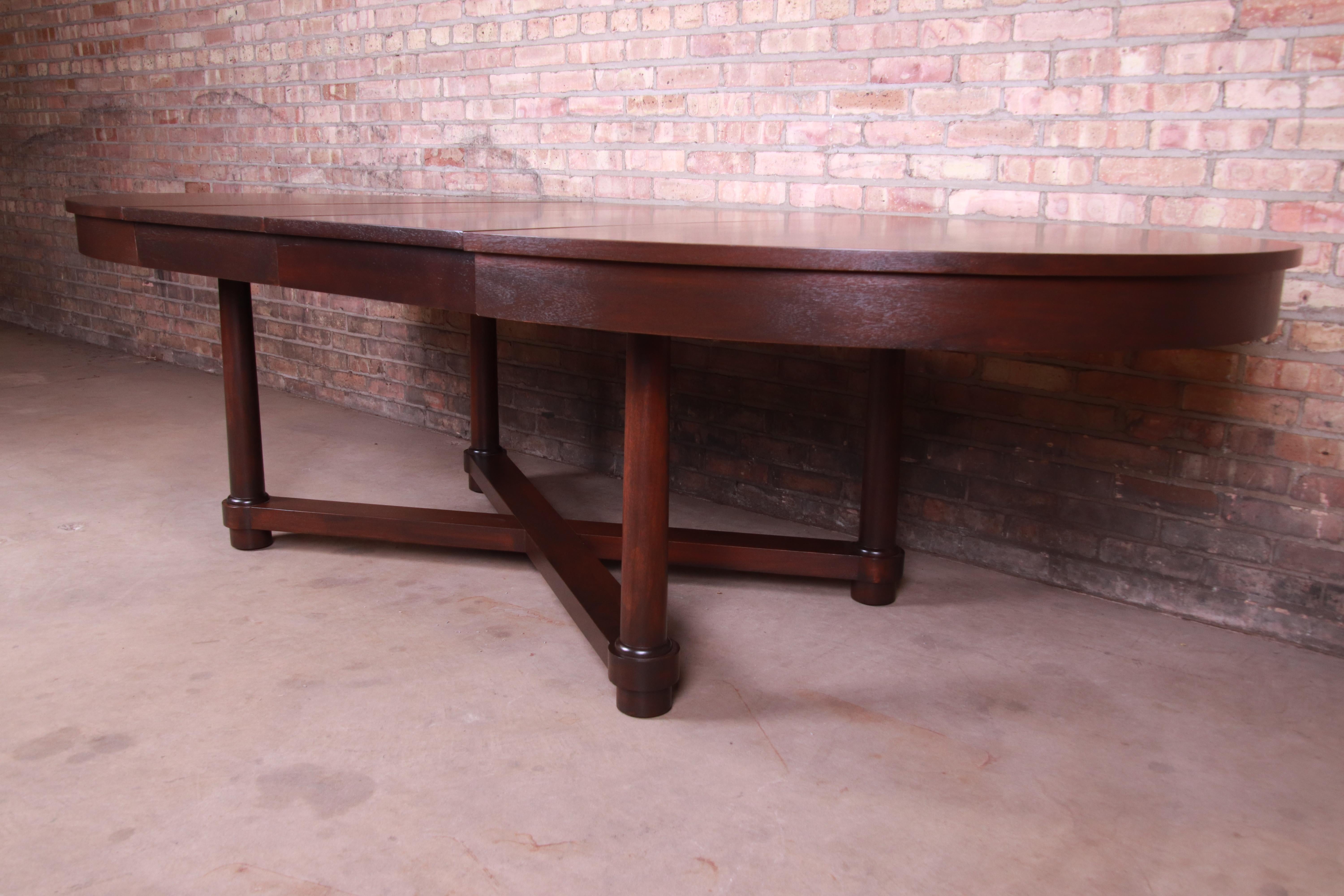 American Barbara Barry for Baker Modern Mahogany Extension Dining Table, Newly Refinished