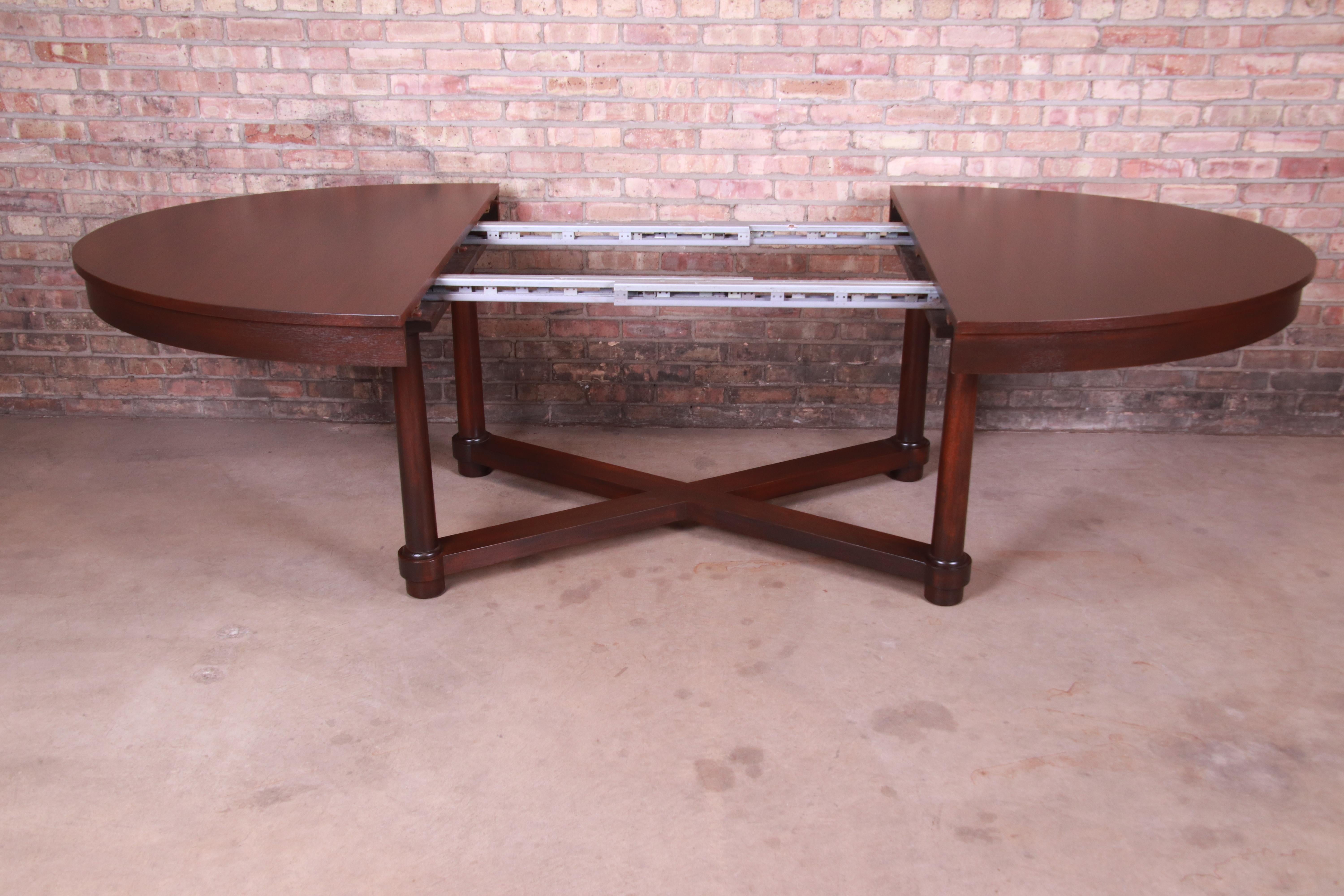 Late 20th Century Barbara Barry for Baker Modern Mahogany Extension Dining Table, Newly Refinished