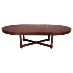 Barbara Barry for Baker Modern Mahogany Extension Dining Table, Newly Refinished