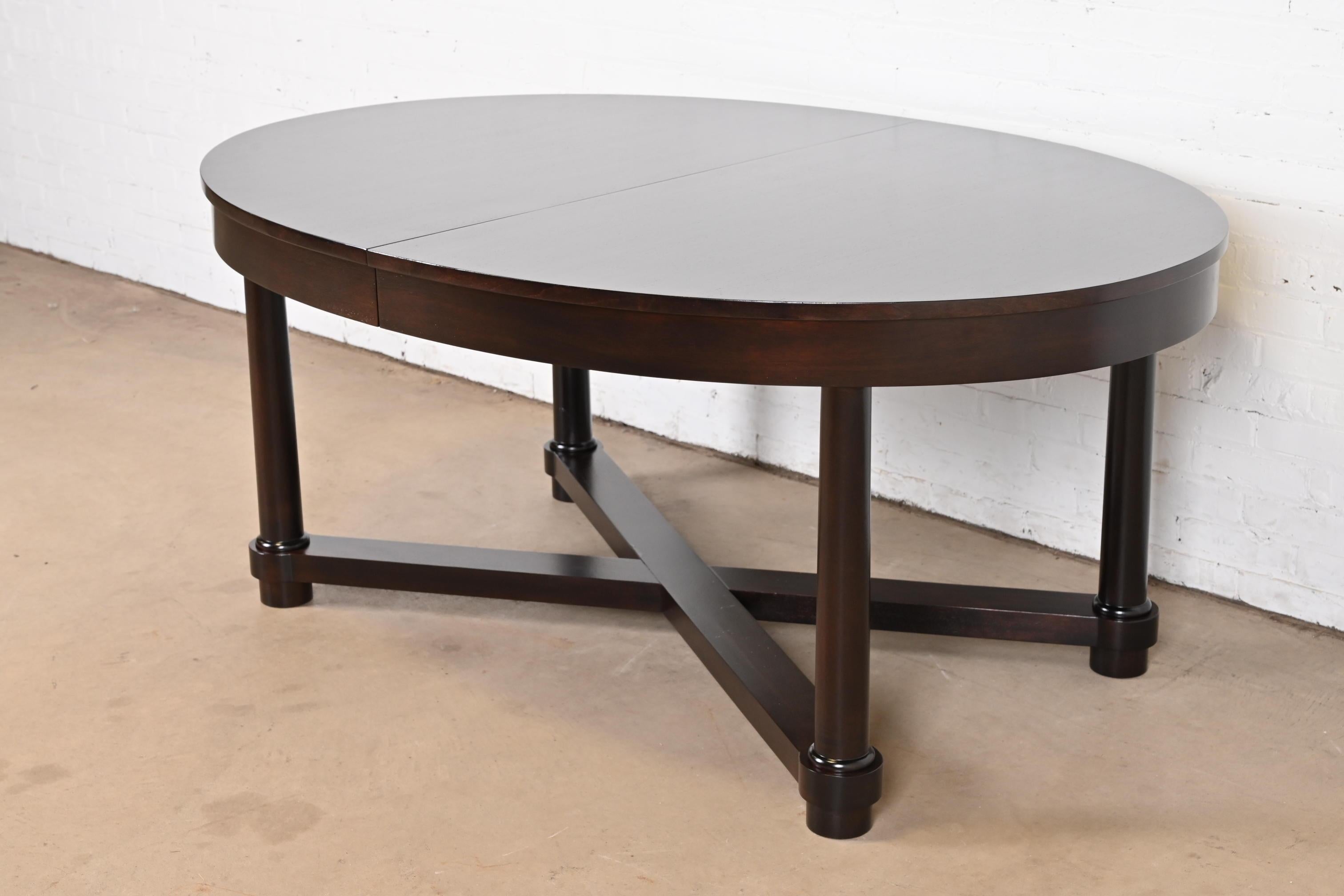 Barbara Barry for Baker Modern Neoclassical Mahogany Dining Table, Refinished For Sale 5