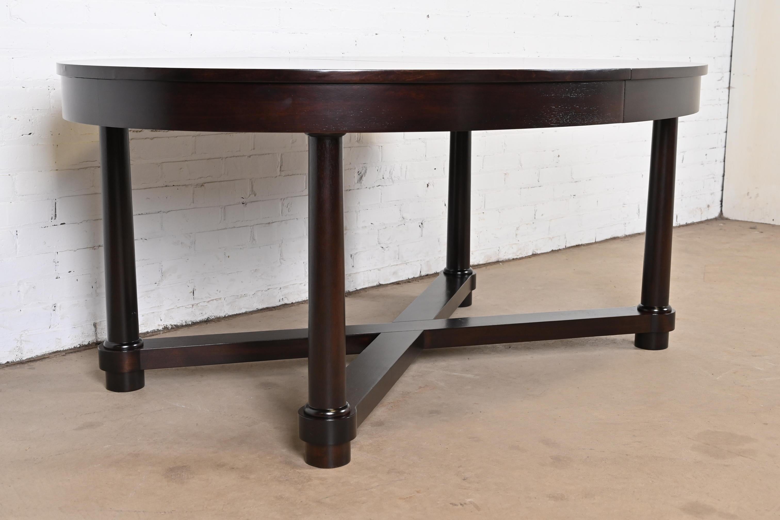 Barbara Barry for Baker Modern Neoclassical Mahogany Dining Table, Refinished For Sale 6