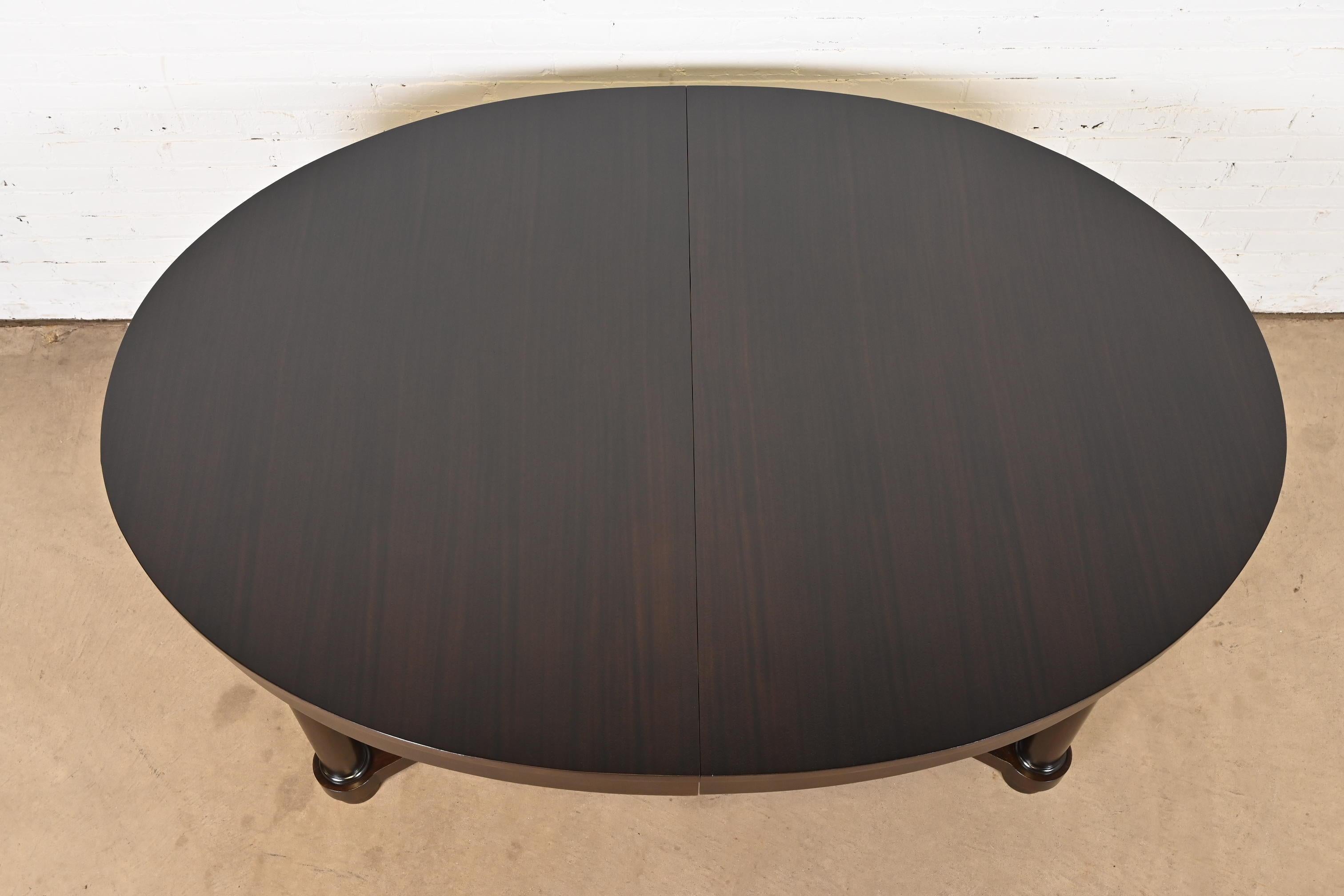 Barbara Barry for Baker Modern Neoclassical Mahogany Dining Table, Refinished For Sale 8