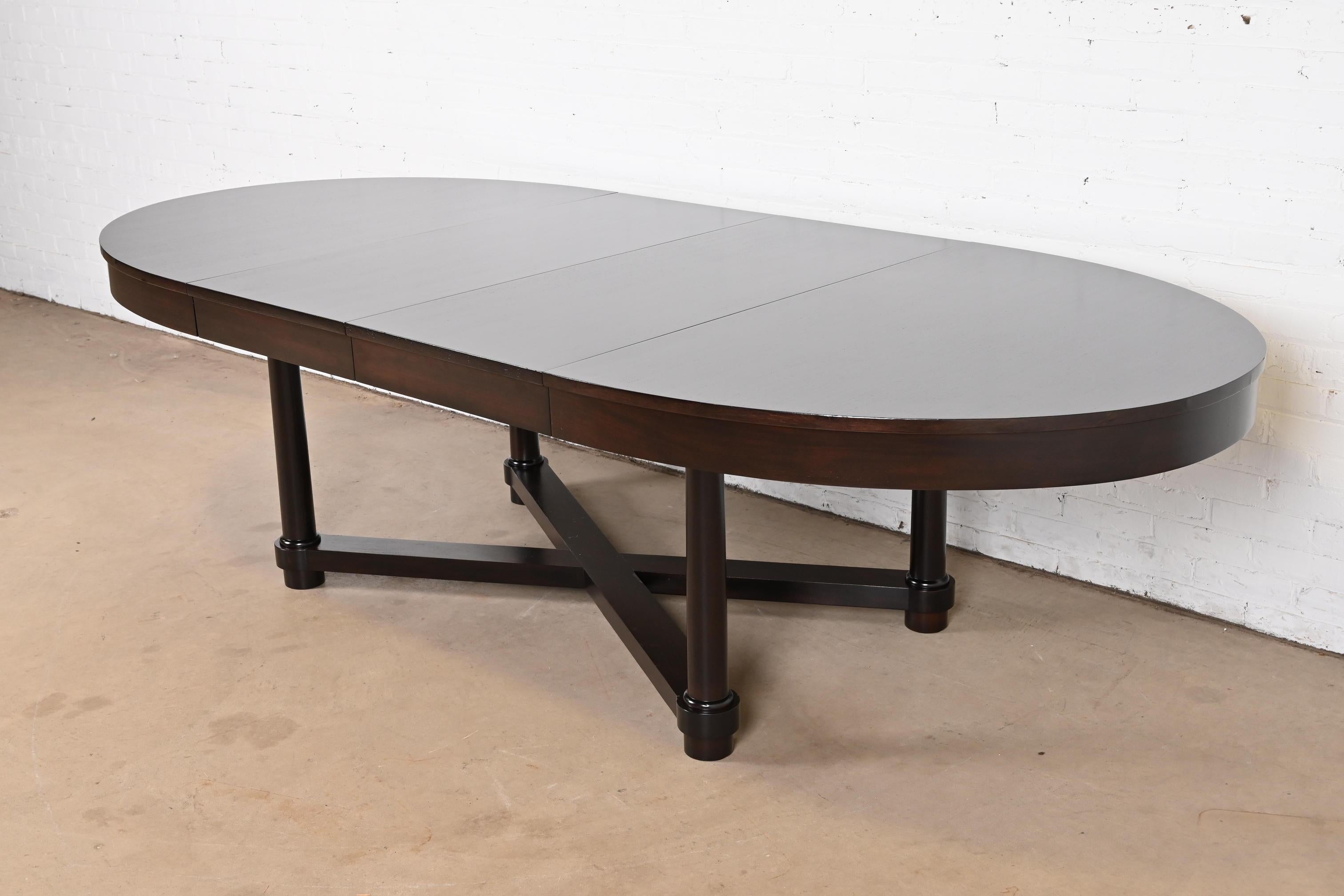 American Barbara Barry for Baker Modern Neoclassical Mahogany Dining Table, Refinished For Sale