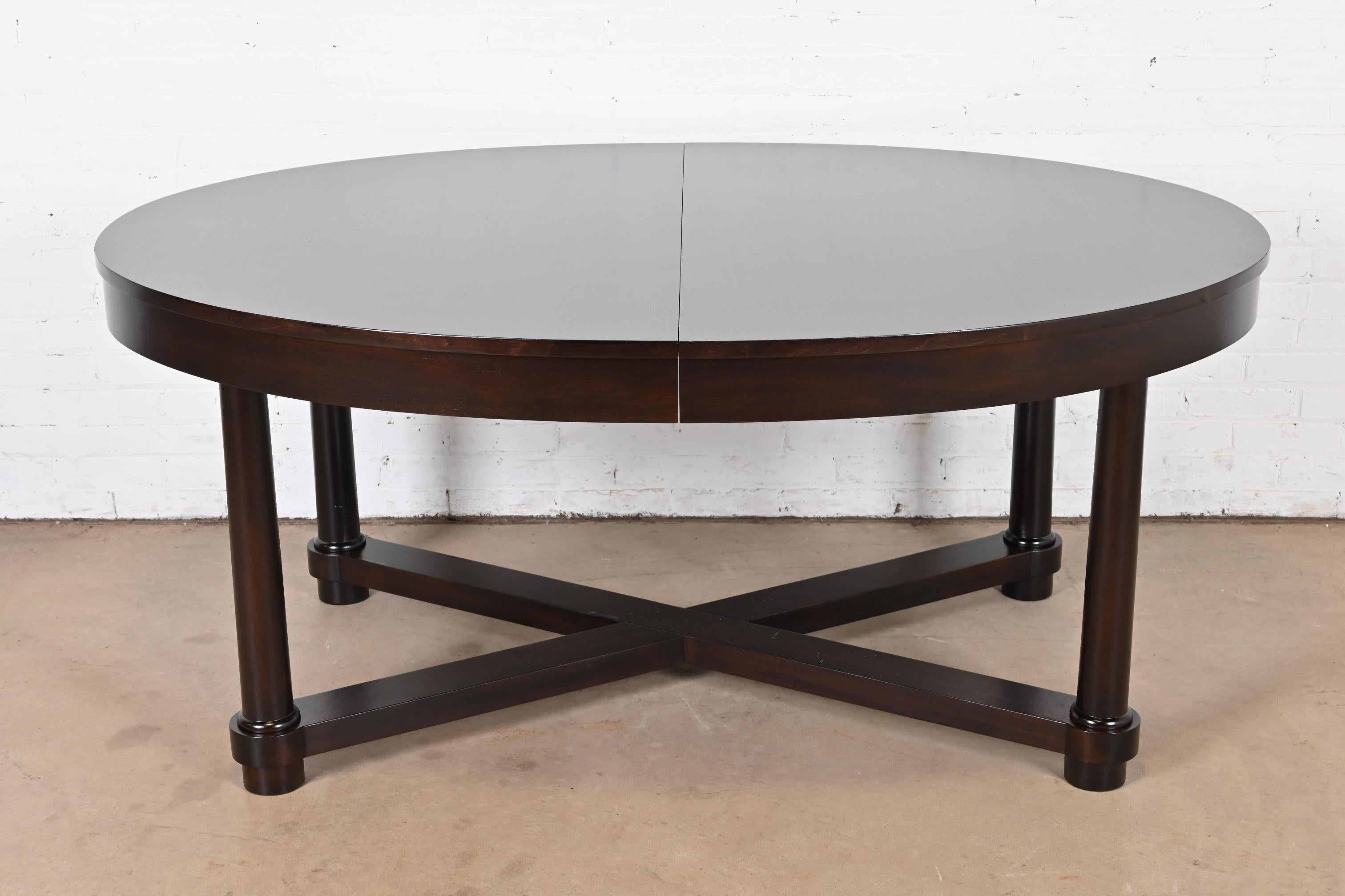 Barbara Barry for Baker Modern Neoclassical Mahogany Dining Table, Refinished For Sale 3