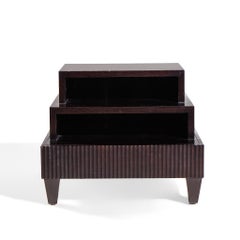 Barbara Barry for Baker Modern Regency Dark Mahogany Table d'appoint à trois niveaux