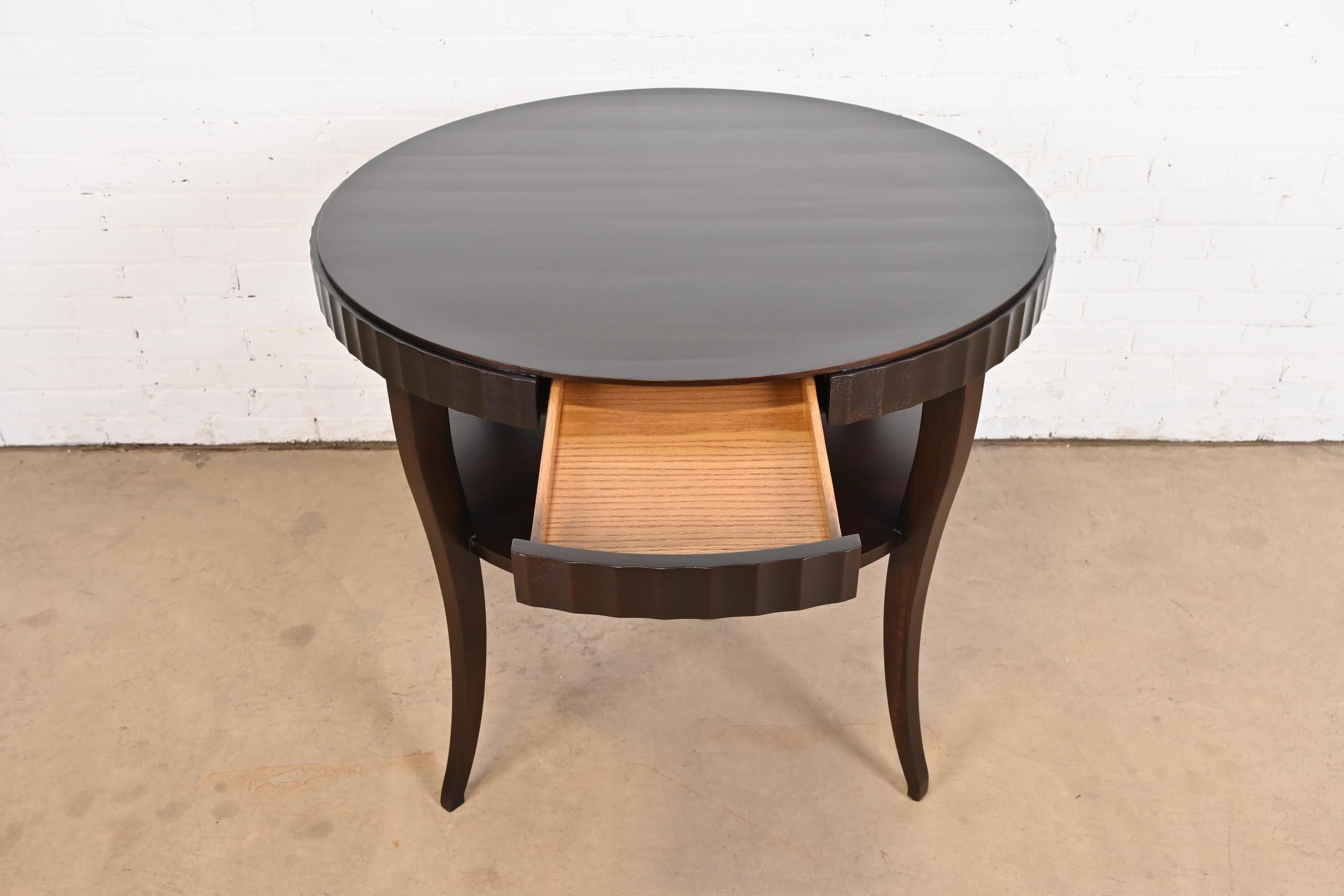 Barbara Barry for Baker Modern Regency Mahogany Center Table, Newly Refinished For Sale 5