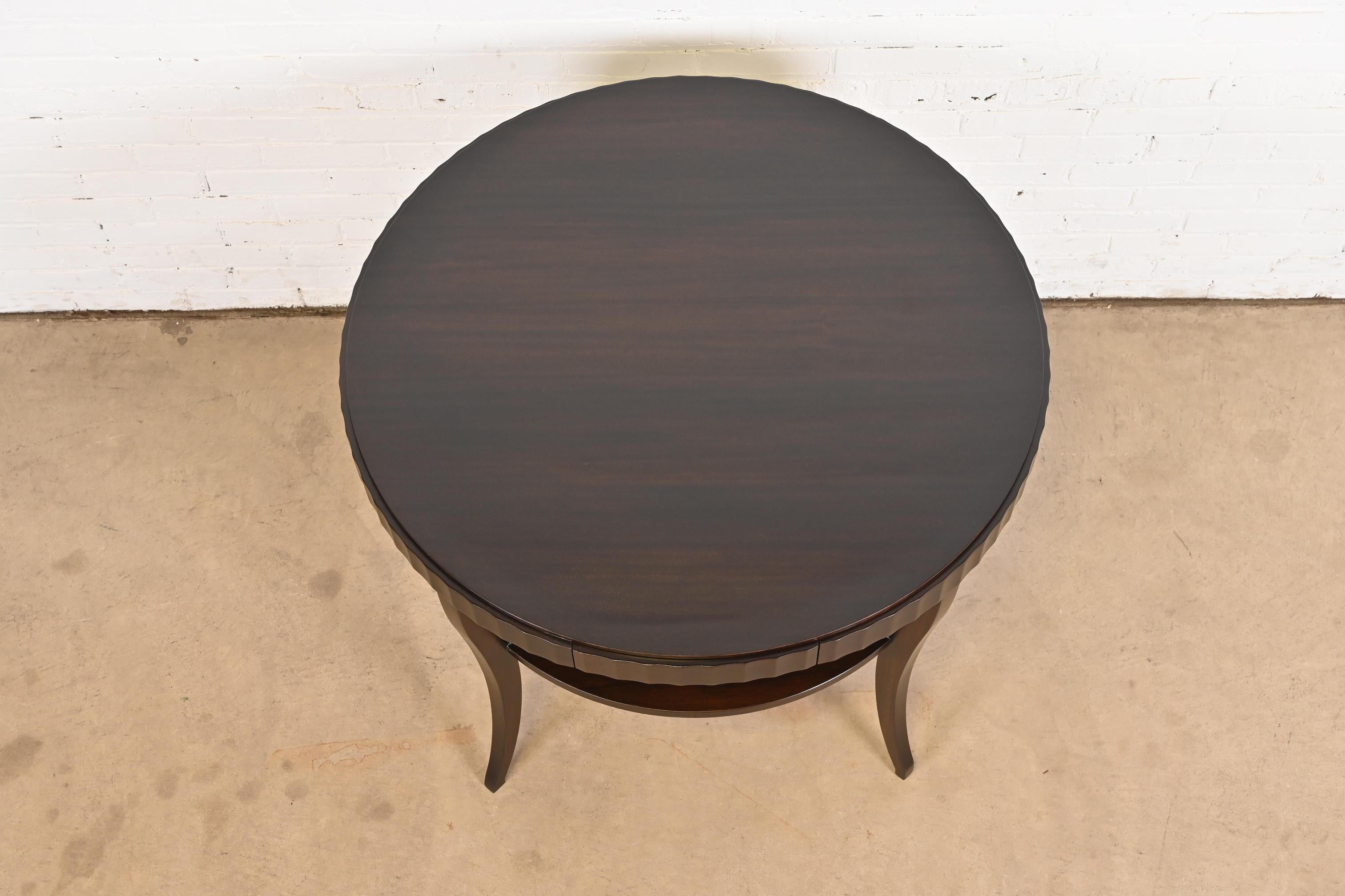 Barbara Barry for Baker Modern Regency Mahogany Center Table, Newly Refinished For Sale 6