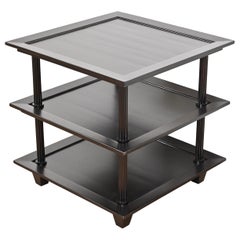 Barbara Barry for Baker Modern Regency Mahogany Three-Tier Occasional Table