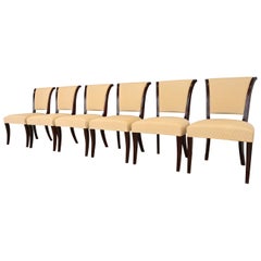 Barbara Barry for Baker Modern Regency Style Mahogany Dining Chairs, Set of Six