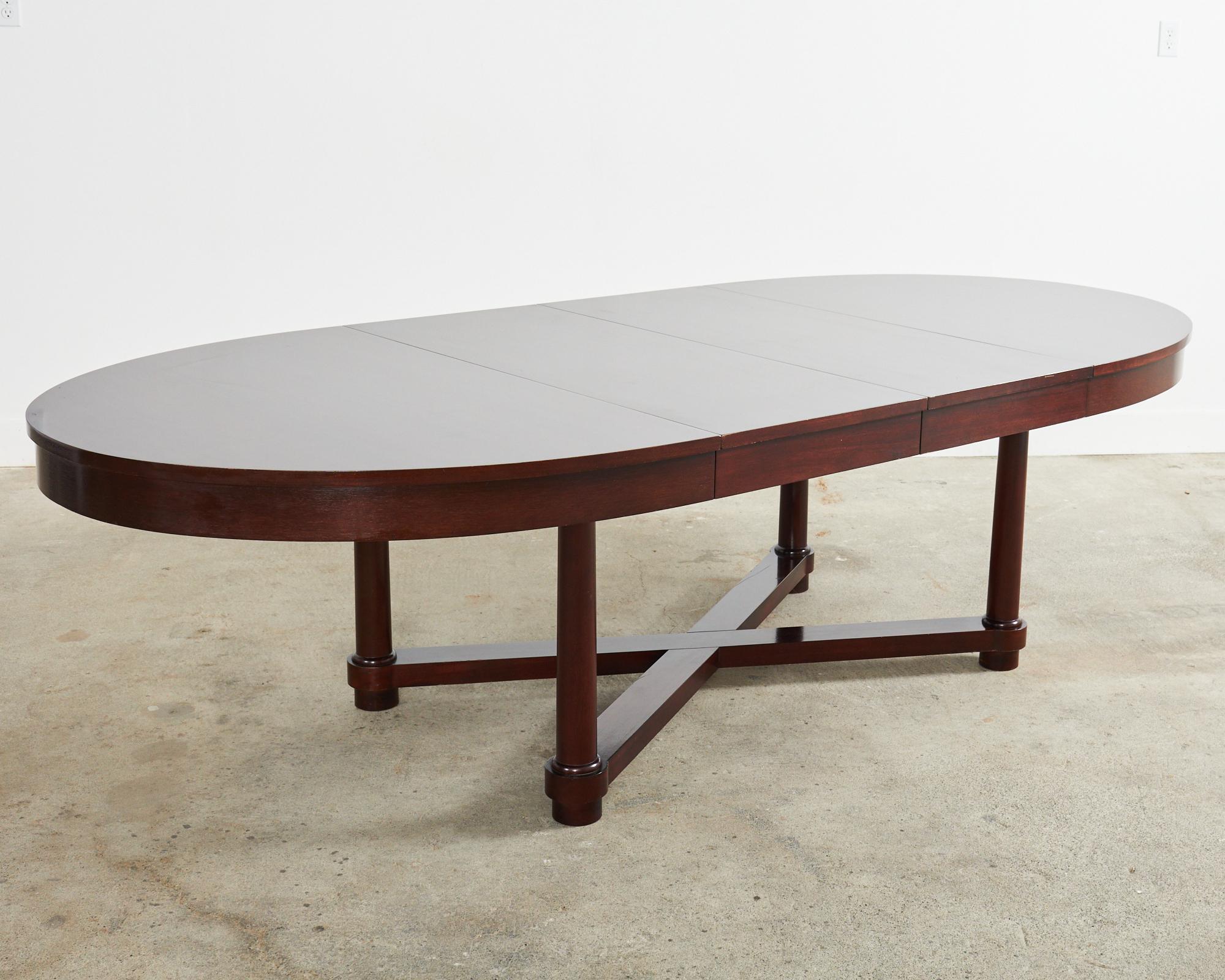 Barbara Barry for Baker Neoclassical Mahogany Extending Dining Table In Good Condition In Rio Vista, CA