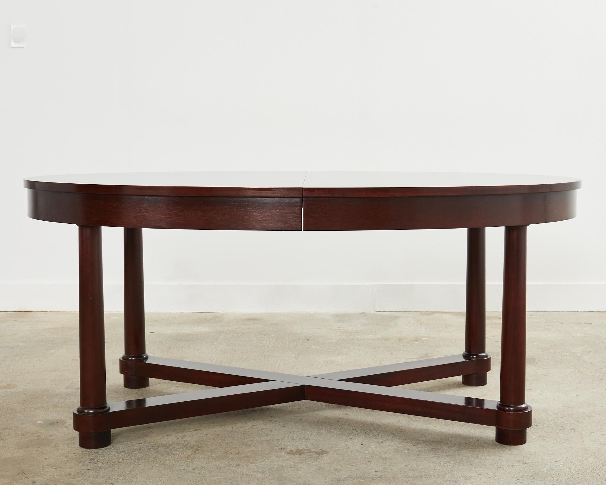 20th Century Barbara Barry for Baker Neoclassical Mahogany Extending Dining Table