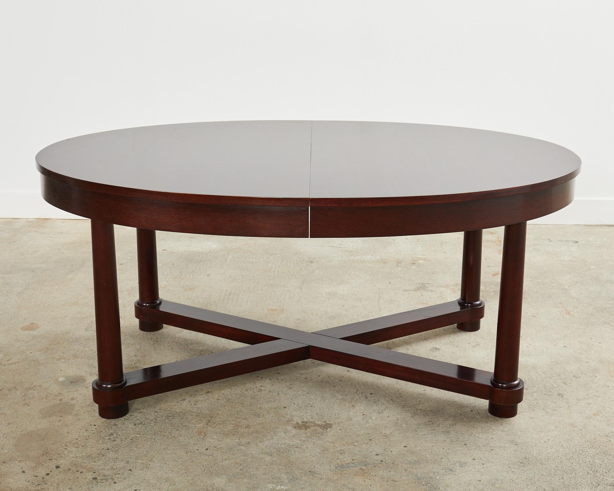 Metal Barbara Barry for Baker Neoclassical Mahogany Extending Dining Table