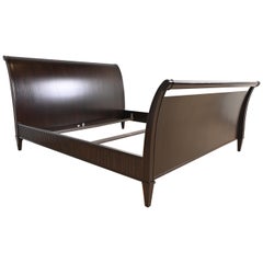 Barbara Barry for Baker Regency Mahogany King Size Sleigh Bed, Newly Refinished