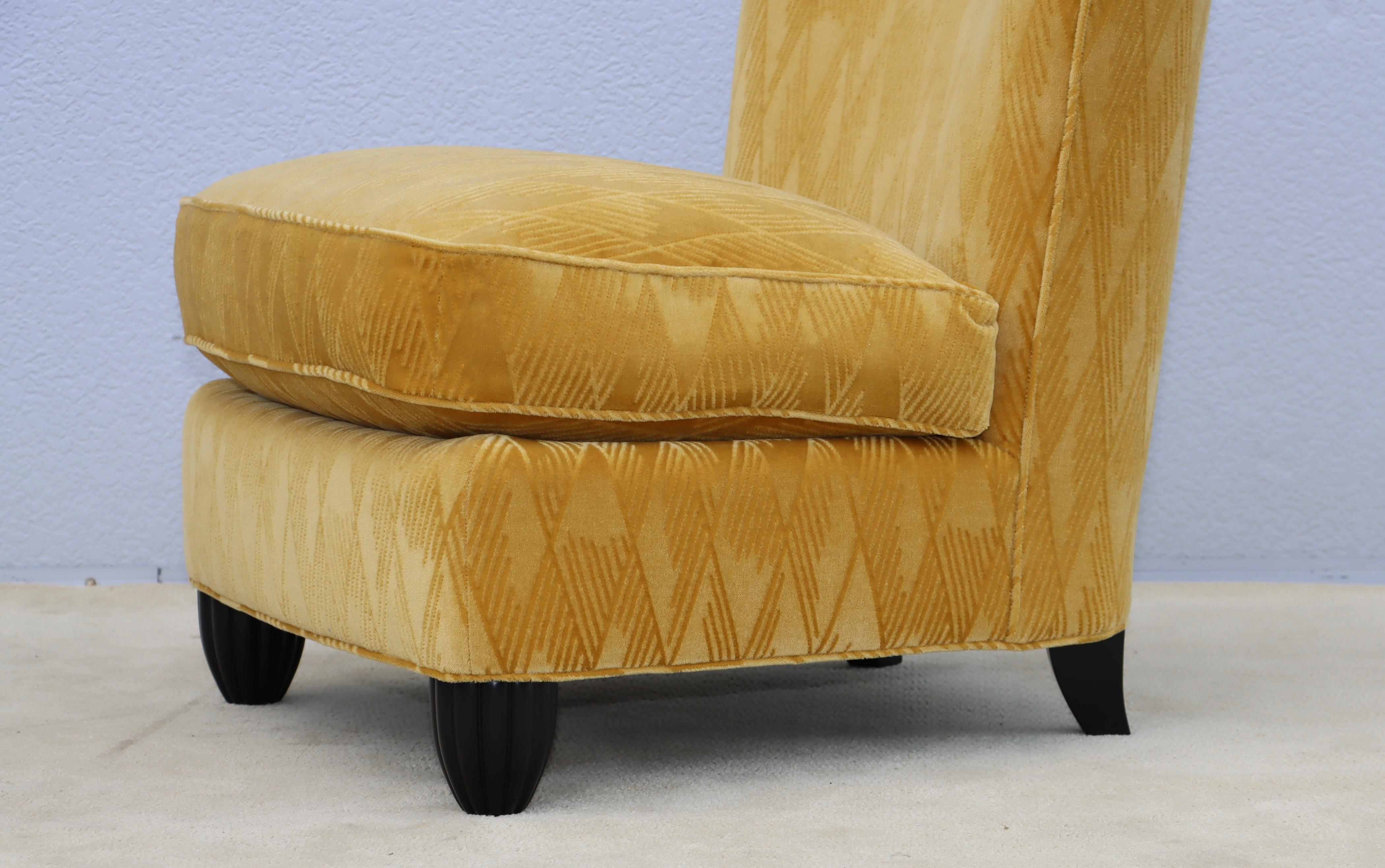 Barbara Barry For Baker Slipper Chairs In Mohair Fabric For Sale 6