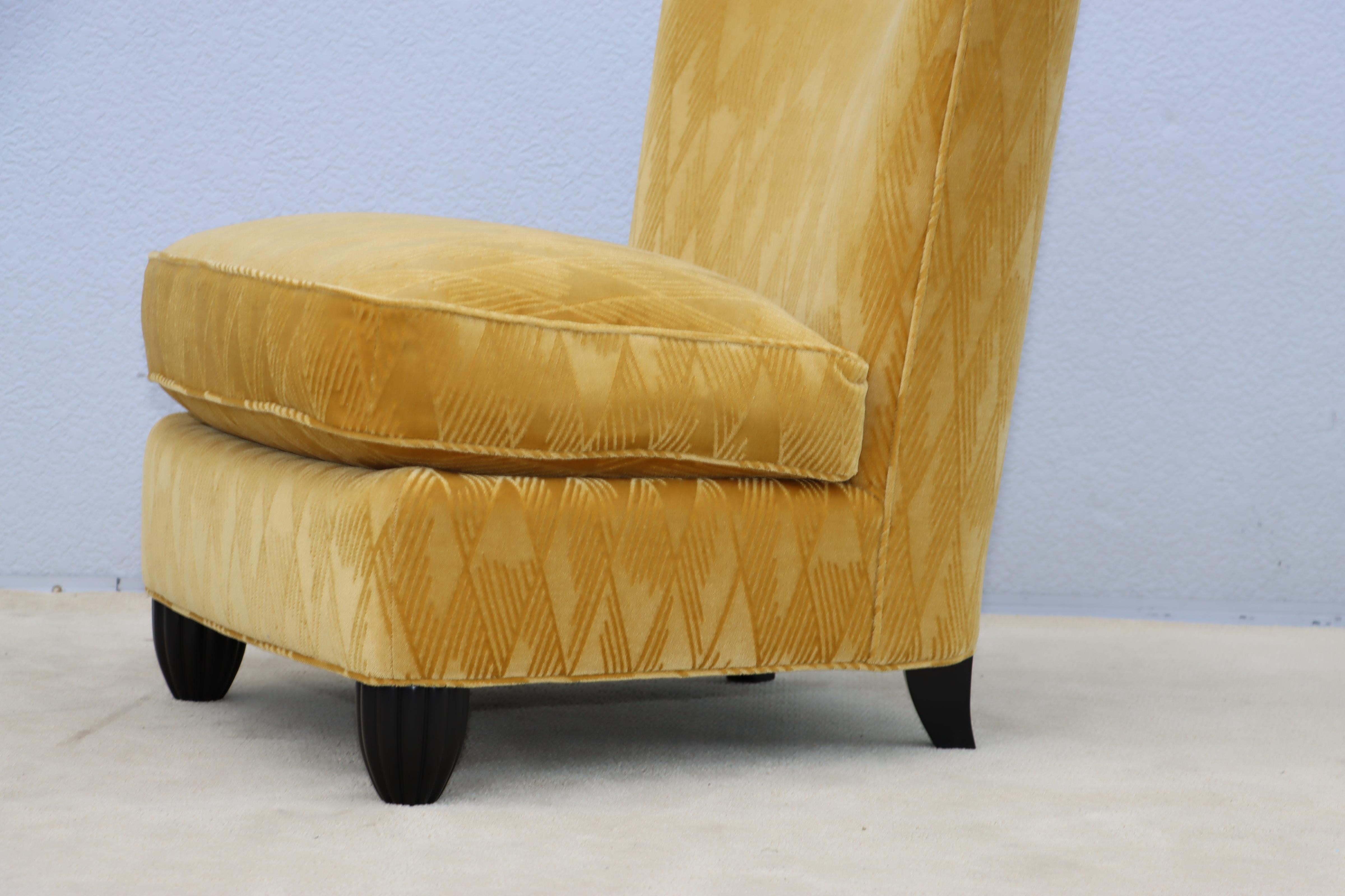 Barbara Barry For Baker Slipper Chairs In Mohair Fabric For Sale 8