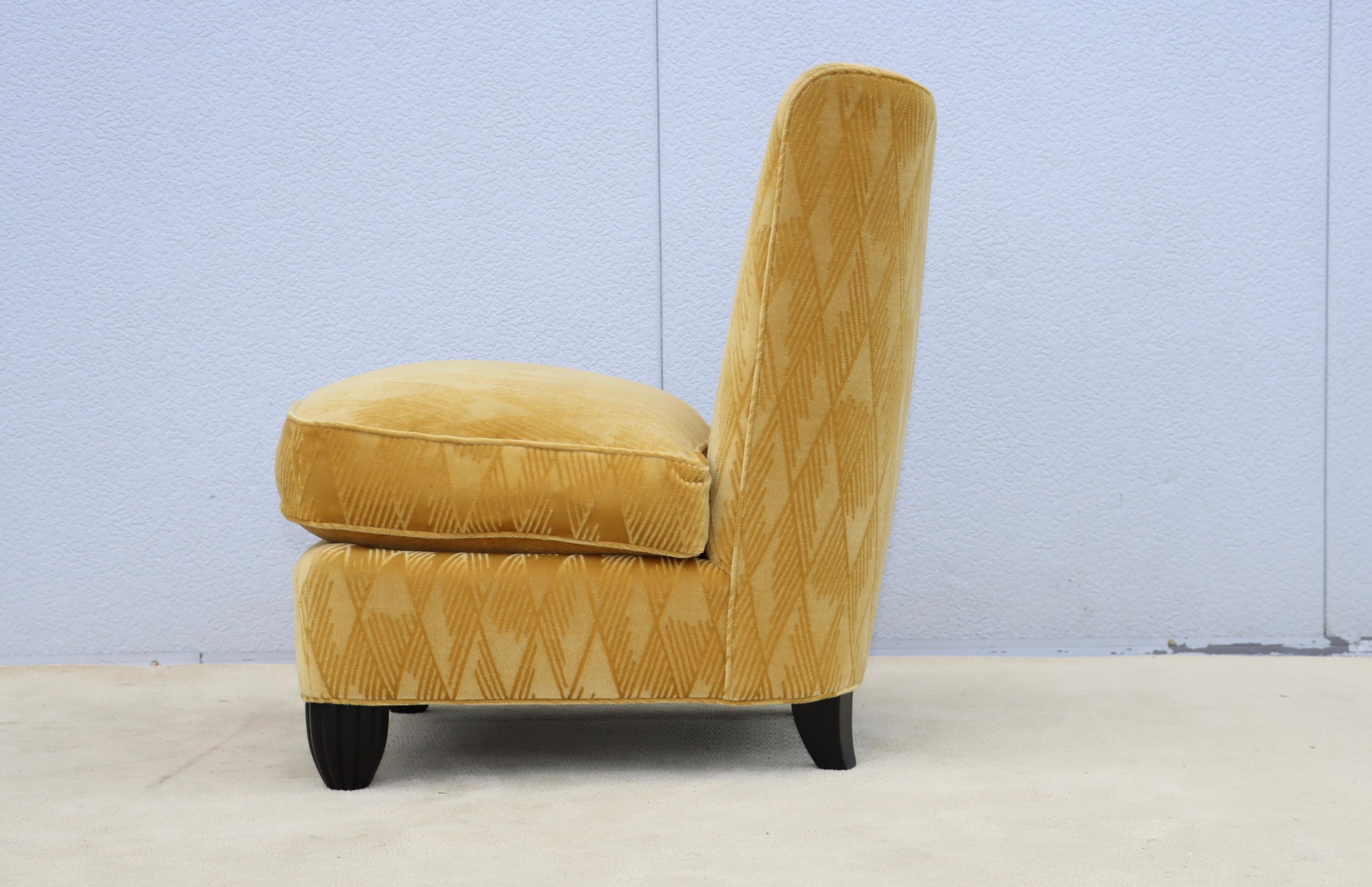Barbara Barry For Baker Slipper Chairs In Mohair Fabric For Sale 10
