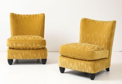 Barbara Barry Para Baker Sillones Pantuflas En Tela De Mohair