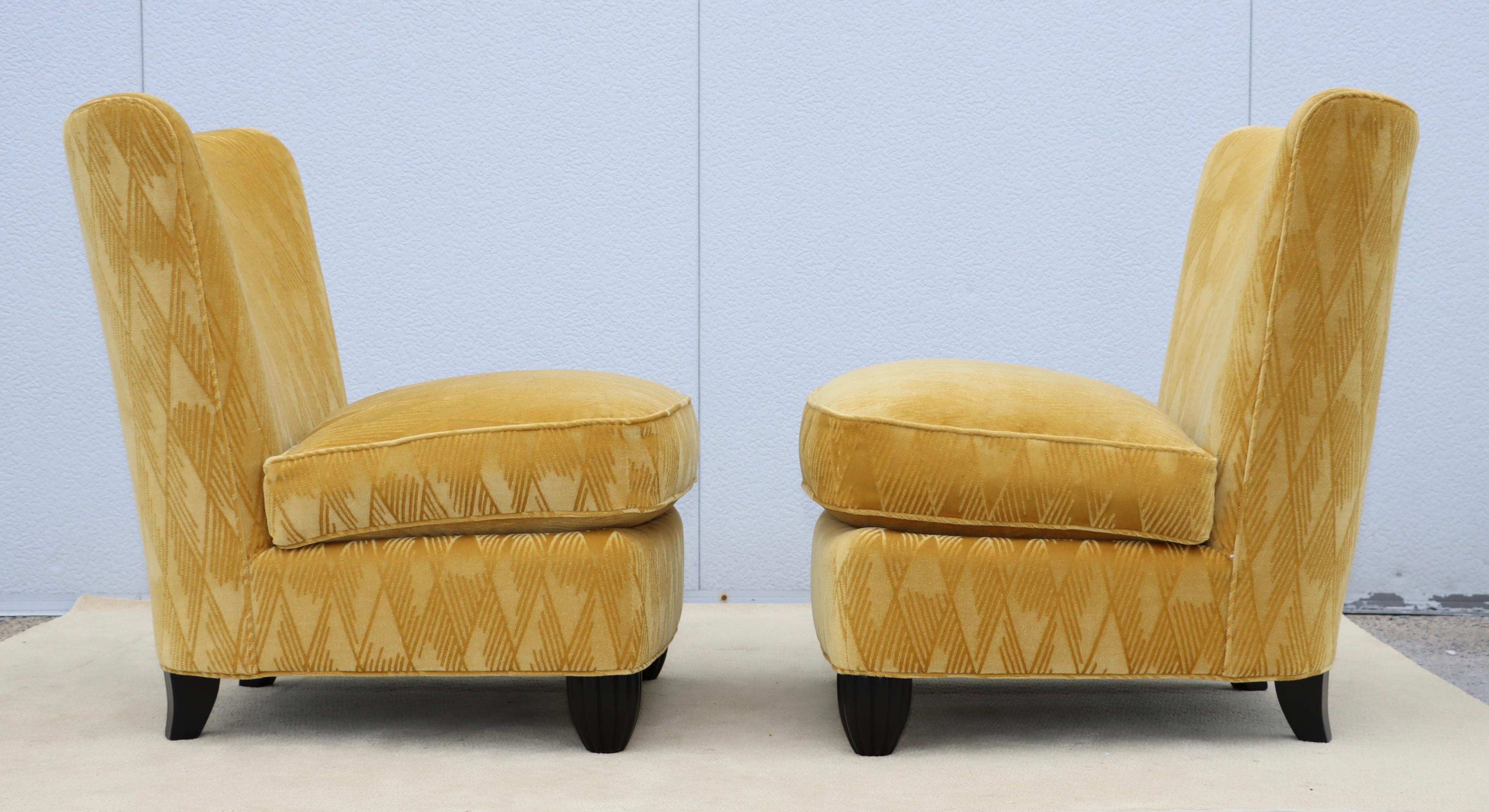 Barbara Barry For Baker Slipper Chairs In Mohair Fabric For Sale 19