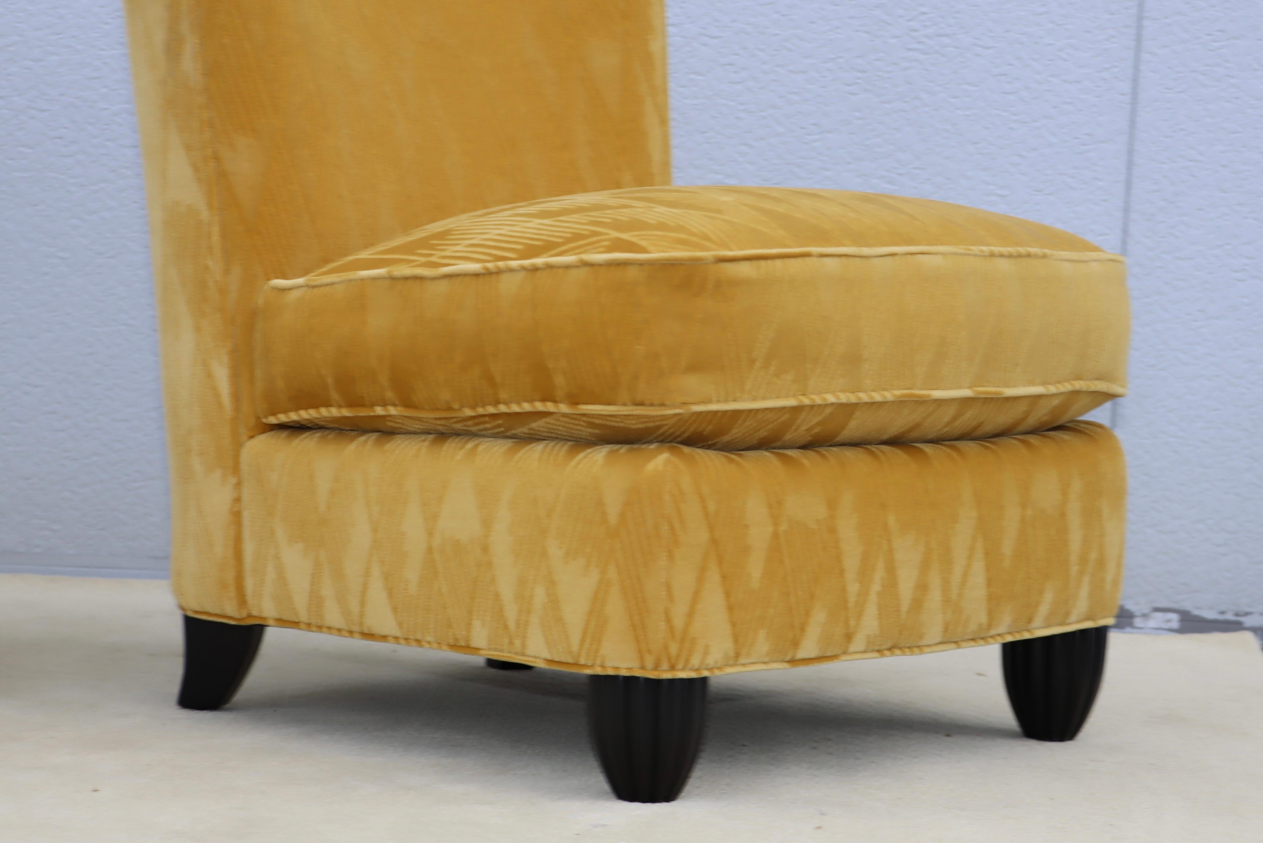 Barbara Barry For Baker Slipper Chairs In Mohair Fabric In Good Condition For Sale In New York, NY