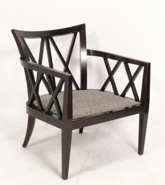 Barbara Barry for Baker X Back Lounge Chairs Refinished and Reupholstered