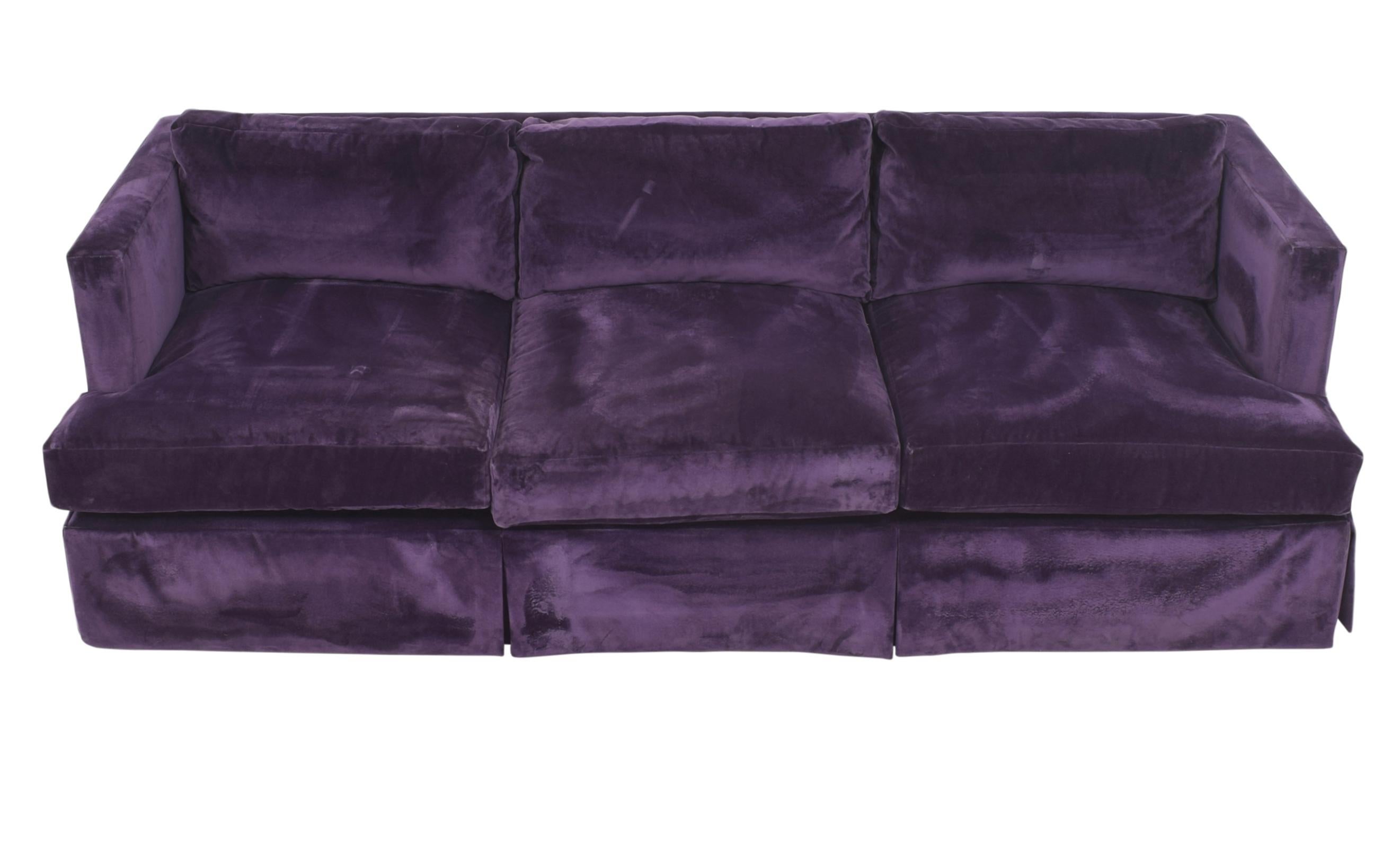 purple velvet couch