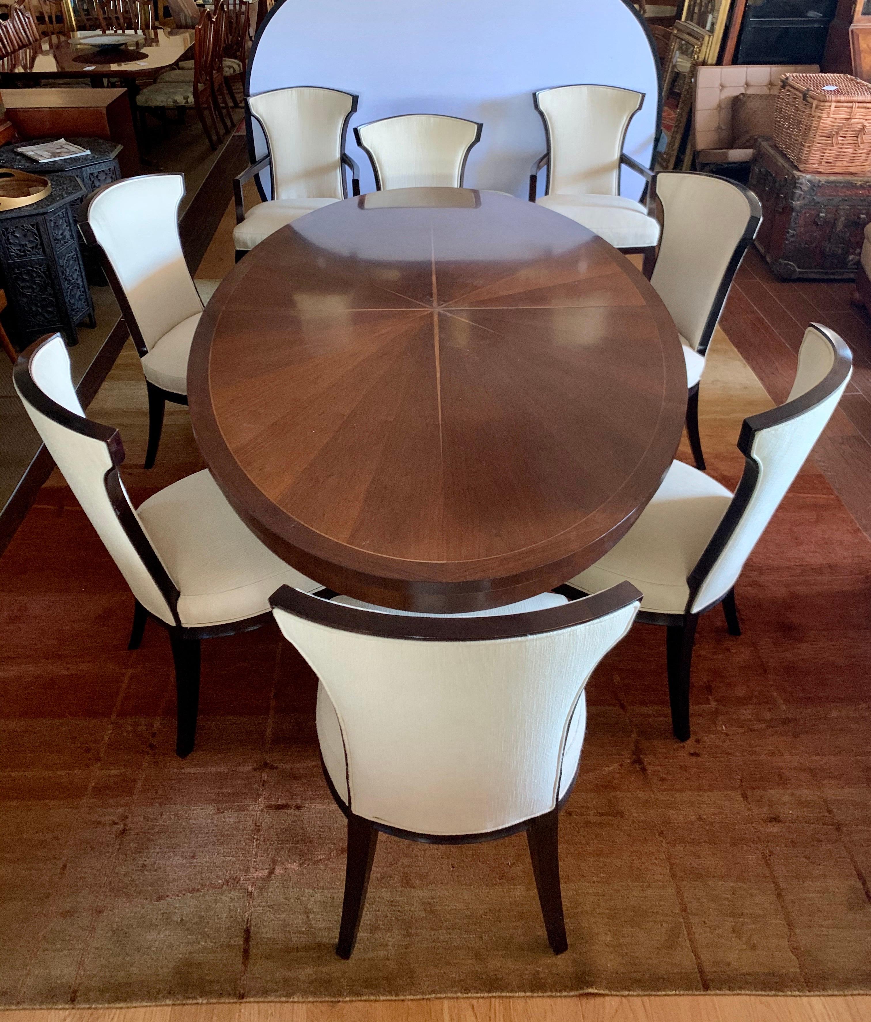Barbara Barry for Henredon Celestial Dining Room Nine-Piece Set Table 8 Chairs In Good Condition In West Hartford, CT