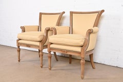 Barbara Barry for Henredon French Regency Louis XVI Bergere Chairs, Pair