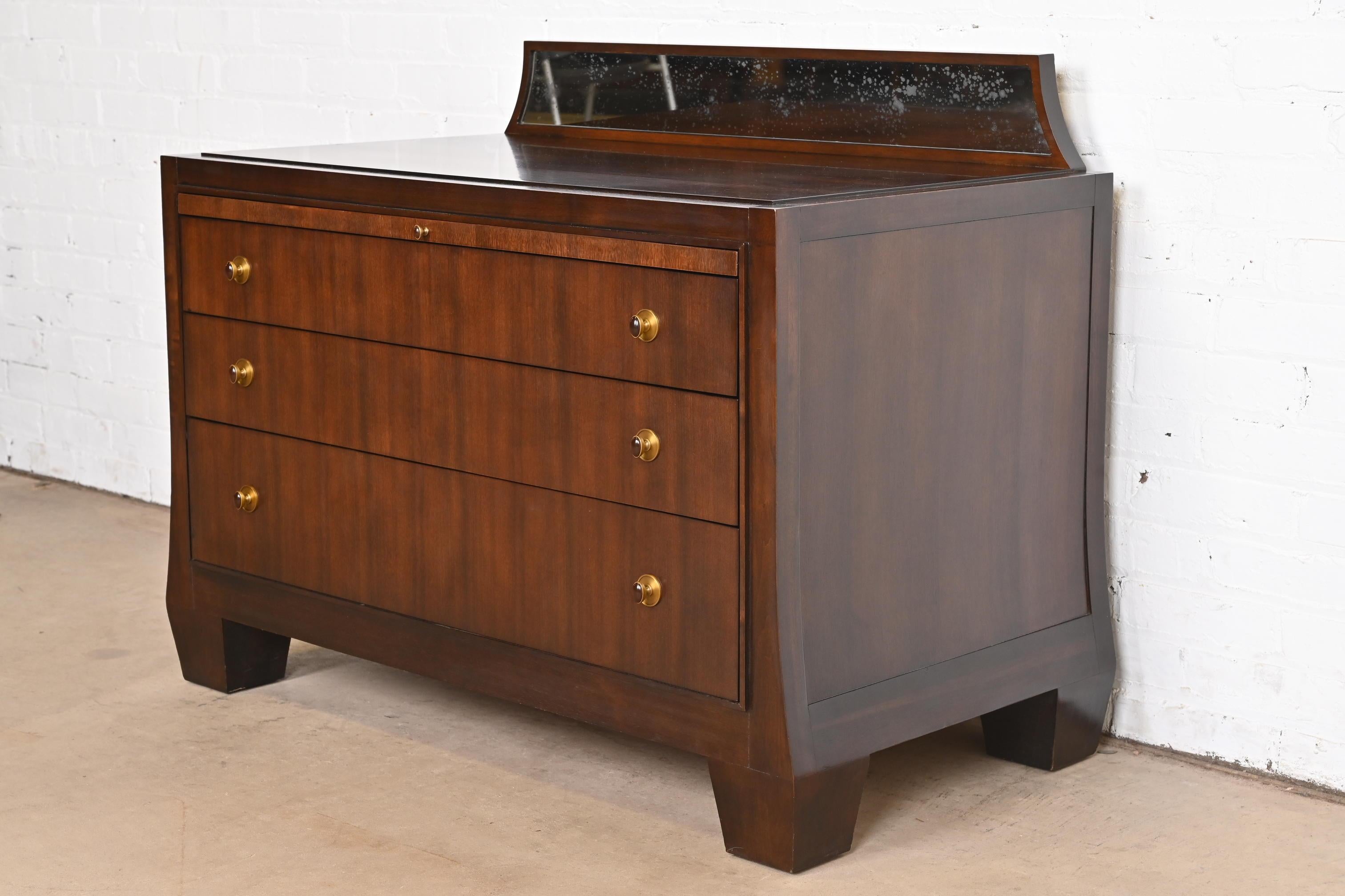American Barbara Barry for Henredon Mahogany Three-Drawer Bachelor Chest or Bedside Chest