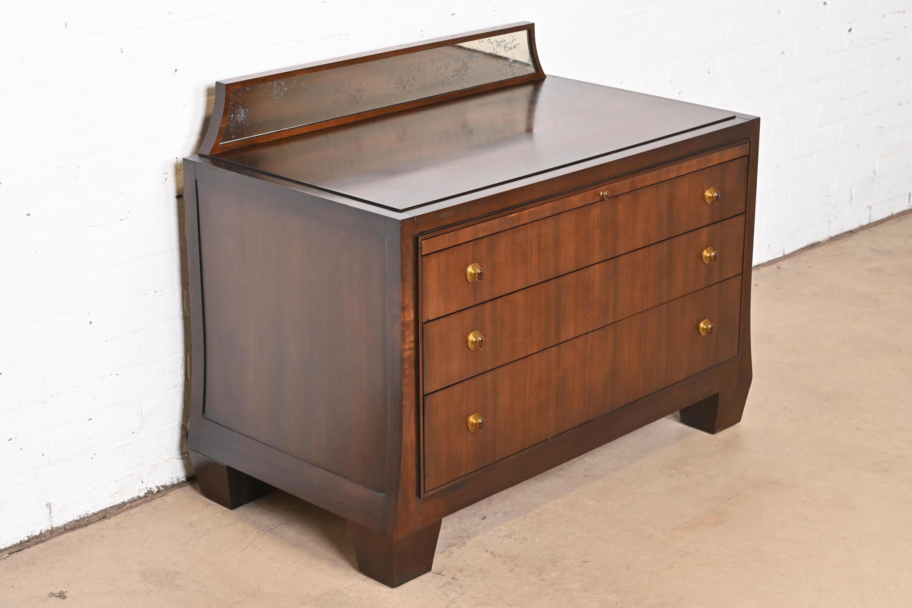 Barbara Barry for Henredon Mahogany Three-Drawer Bachelor Chest or Bedside Chest In Good Condition In South Bend, IN