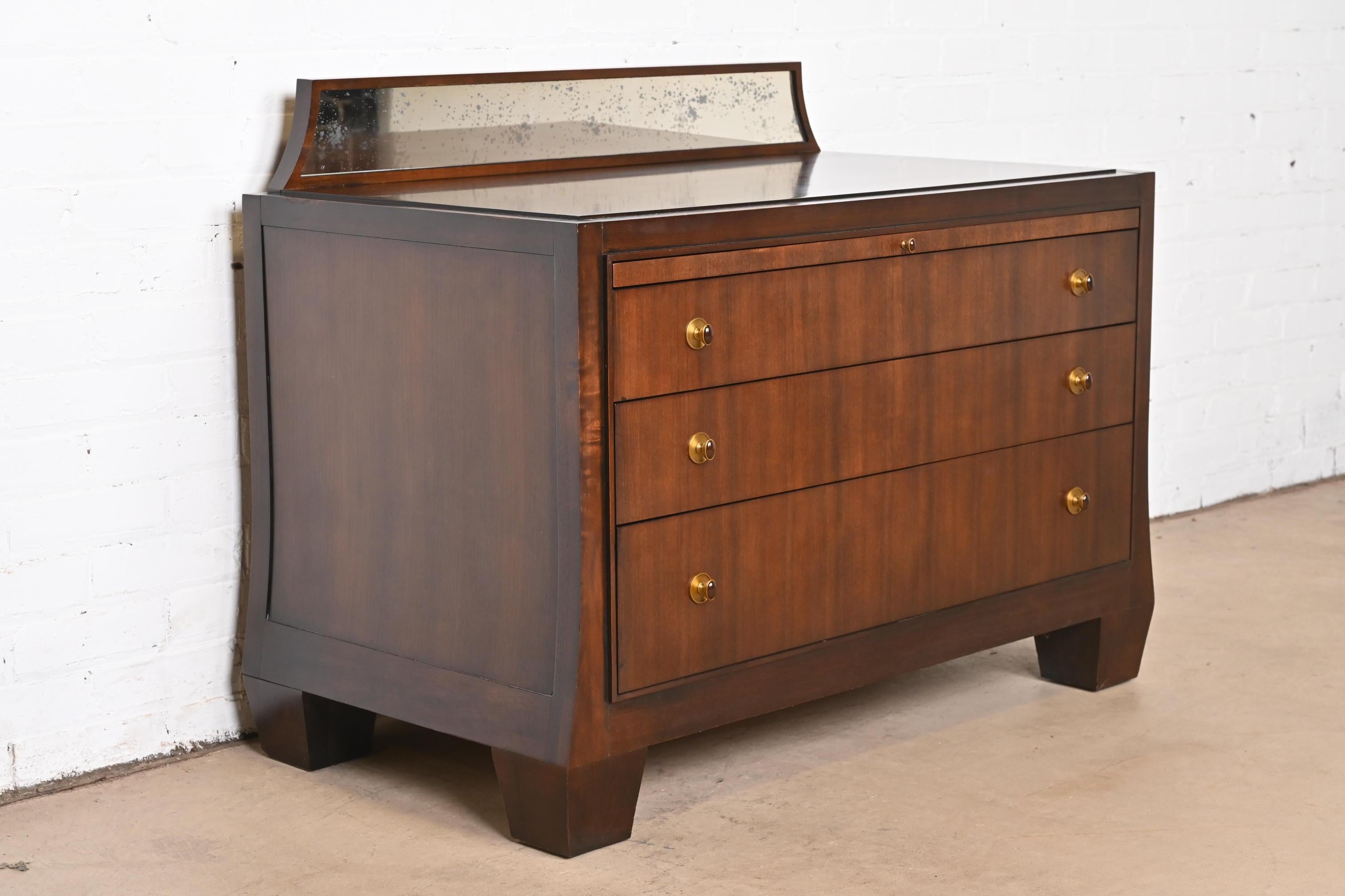 Late 20th Century Barbara Barry for Henredon Mahogany Three-Drawer Bachelor Chest or Bedside Chest