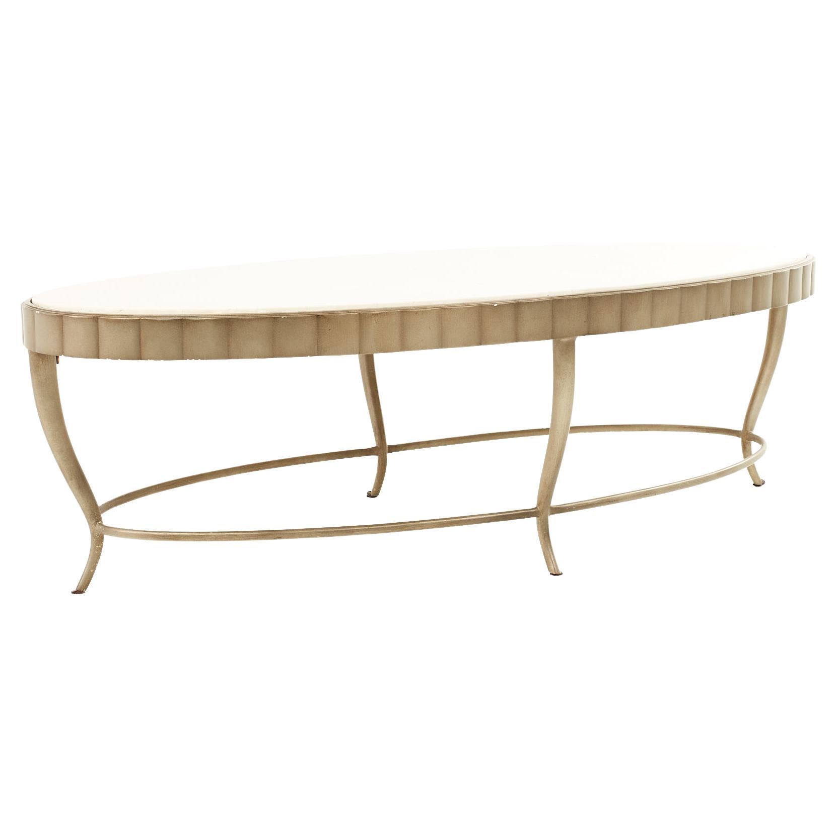 Mid Century White Marble Coffee Table at 1stDibs