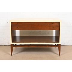 Barbara Barry for Henredon Modern Walnut and Cream Lacquered Console Cabinet