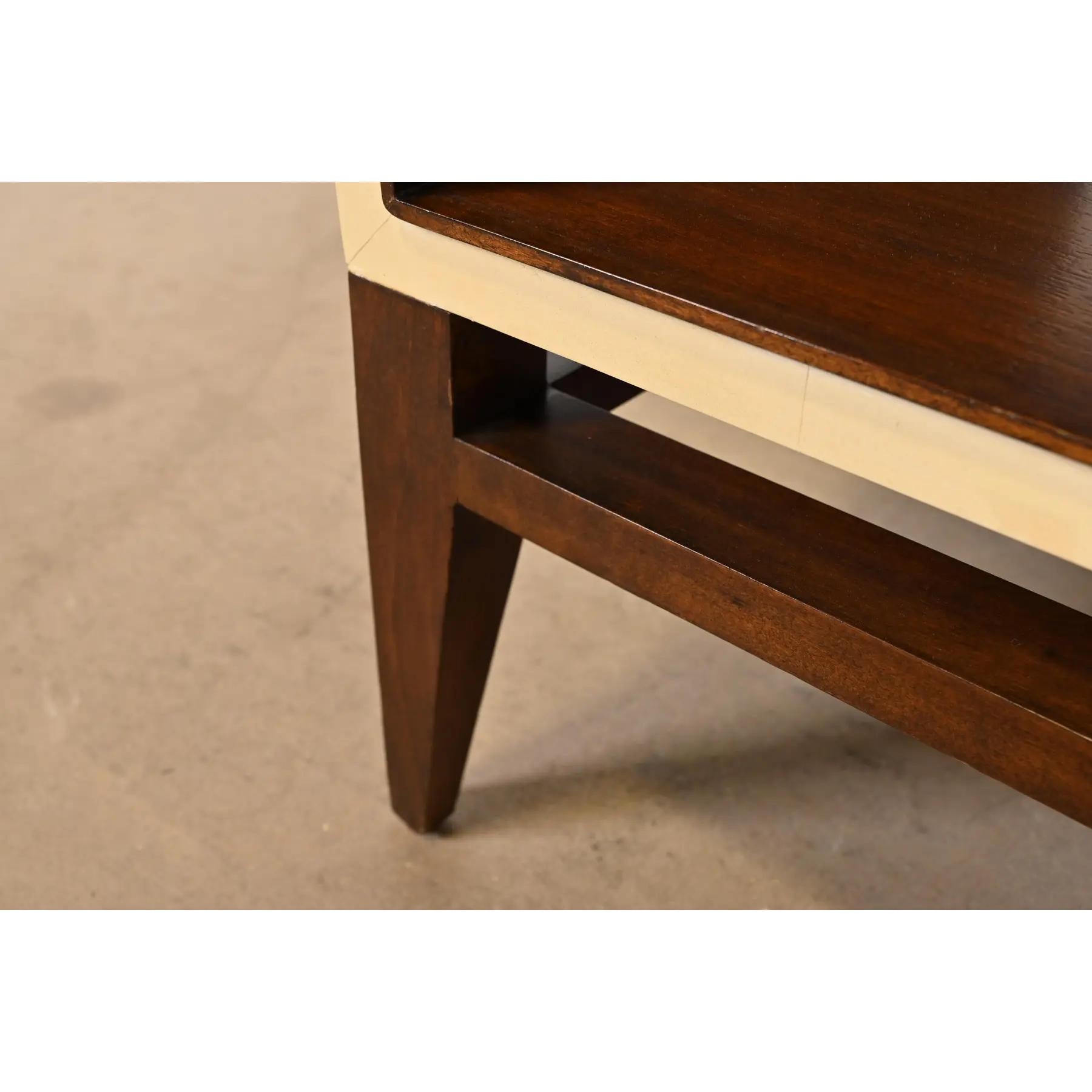 Barbara Barry for Henredon Modern Walnut and Cream Lacquered Console Cabinet For Sale 2