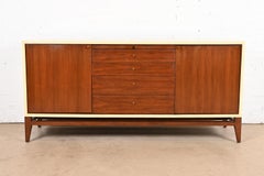 Barbara Barry for Henredon Modern Walnut and Cream Lacquered Sideboard Credenza