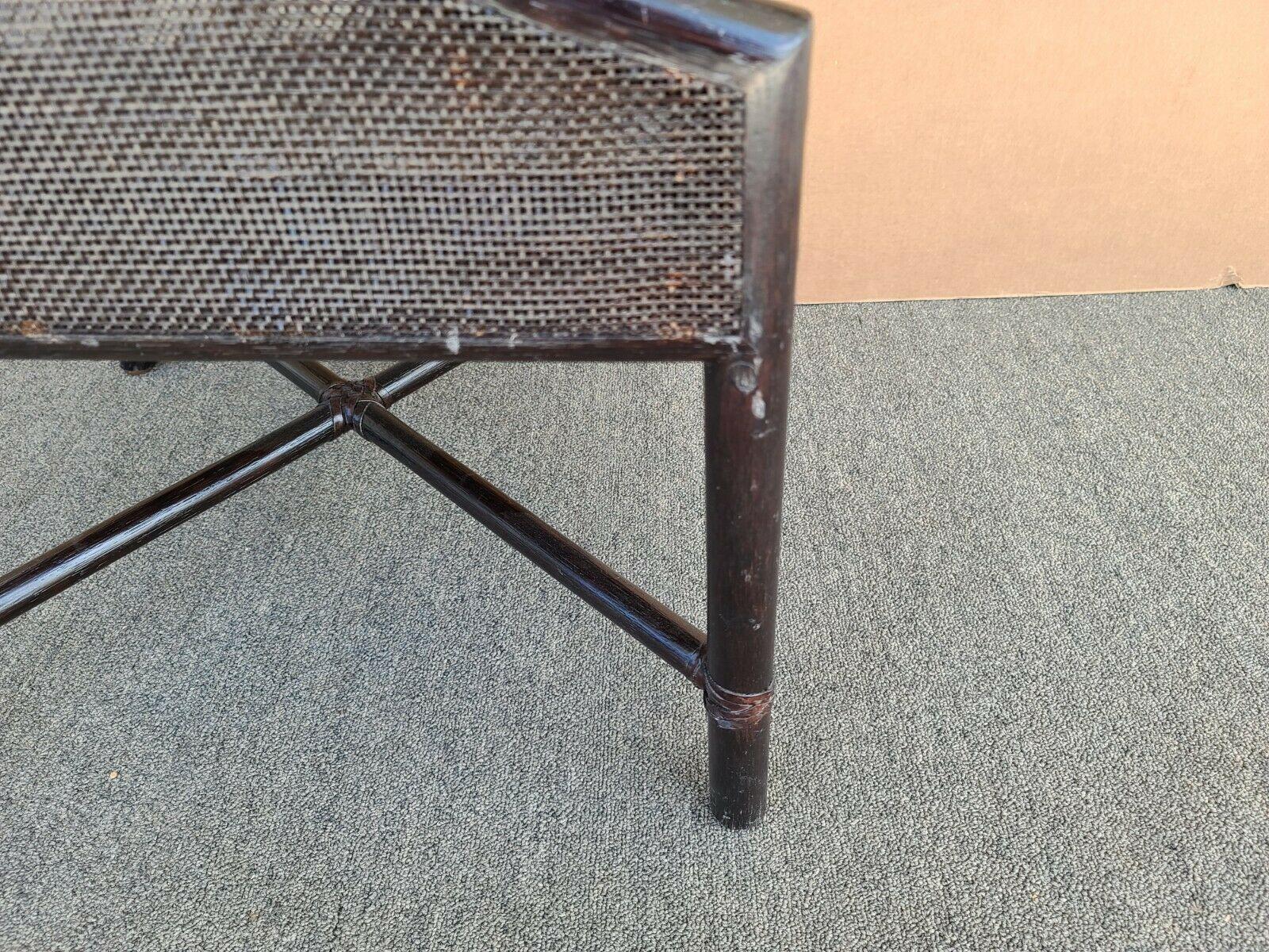 Late 20th Century Barbara Barry for McGuire Double Caned Rattan Dining Desk Arm Chair For Sale