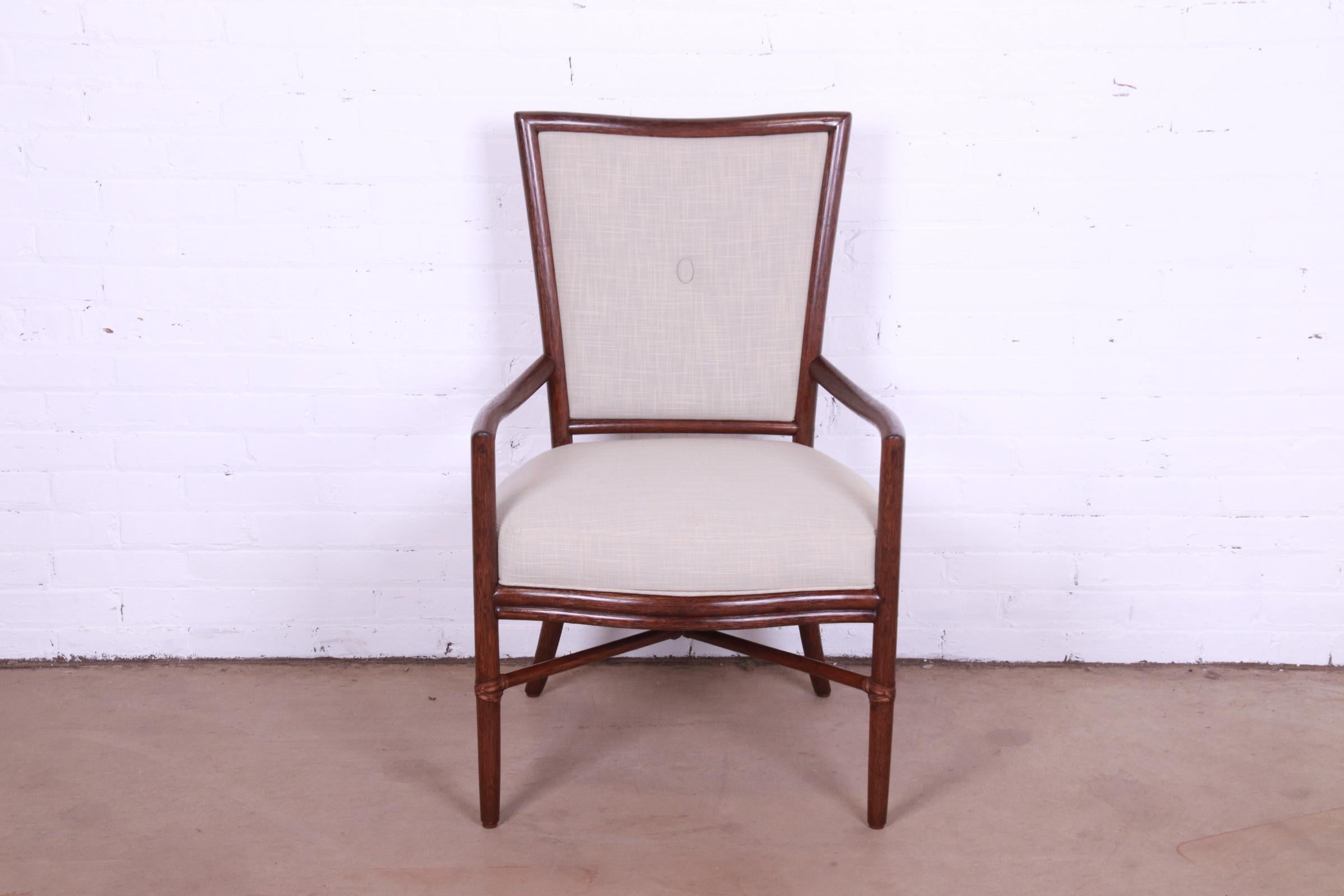 American Barbara Barry for McGuire Hollywood Regency Organic Modern Rattan Club Chair For Sale