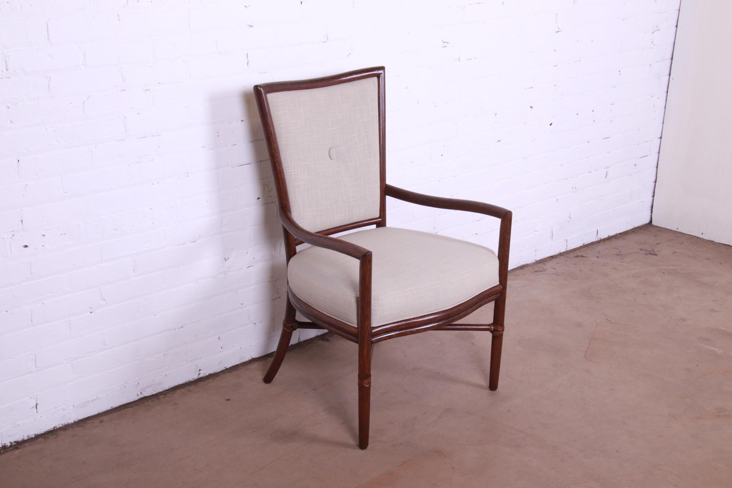 Barbara Barry for McGuire Hollywood Regency Organic Modern Rattan Club Chair In Good Condition For Sale In South Bend, IN